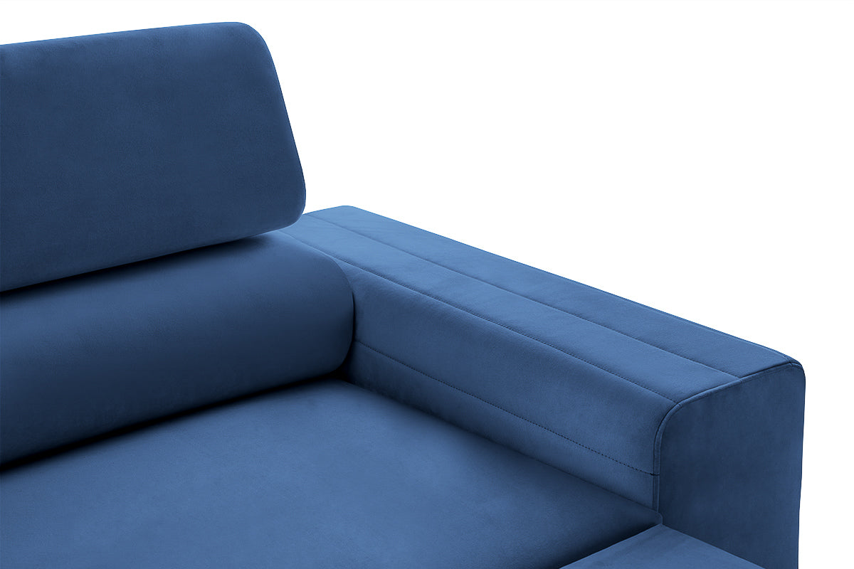 Canapea Extensibilă 3 locuri TIME, cu tetiere reglabile, cu suport lombar, 255x97x94 cm #color_Albastru-Velluto