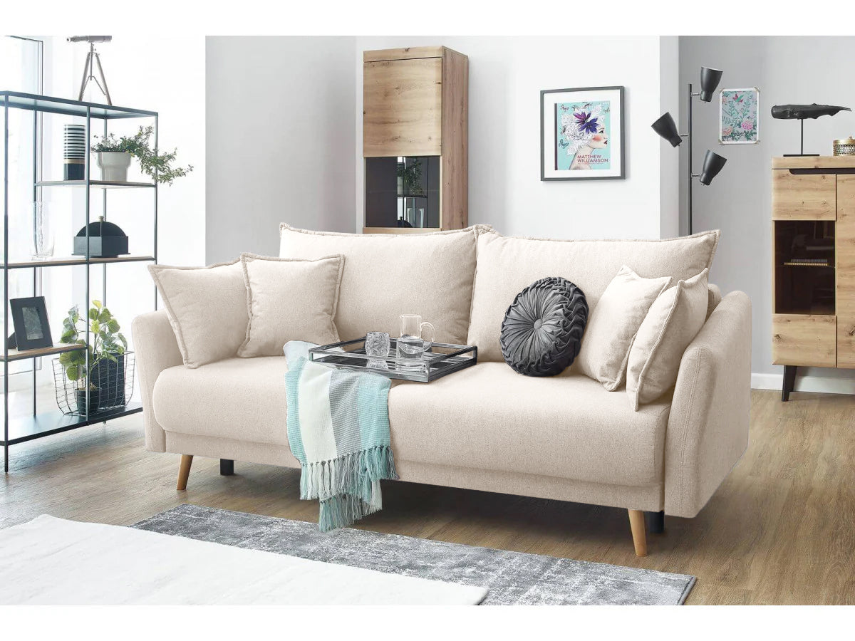 Canapea Extensibilă 3 locuri JULIET, cu ladă de depozitare, 215x88x95 cm - Prestigehome.ro - Canapea - Prestige #color_Crem-Loft