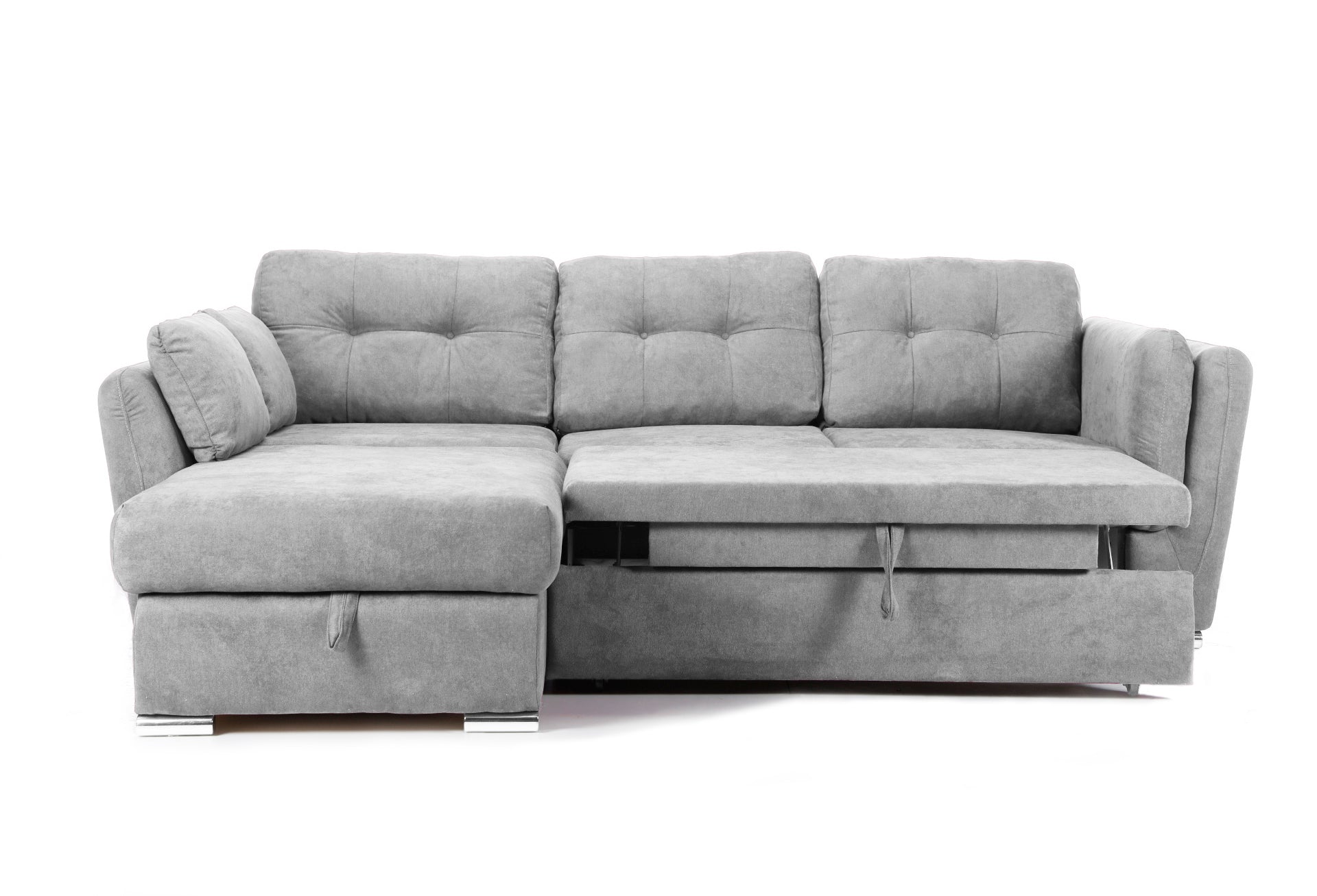 Colțar Extensibil JAZZ, cu ladă depozitare, 245 x 205 x 90 cm, #color_Gri-deschis-enjoy