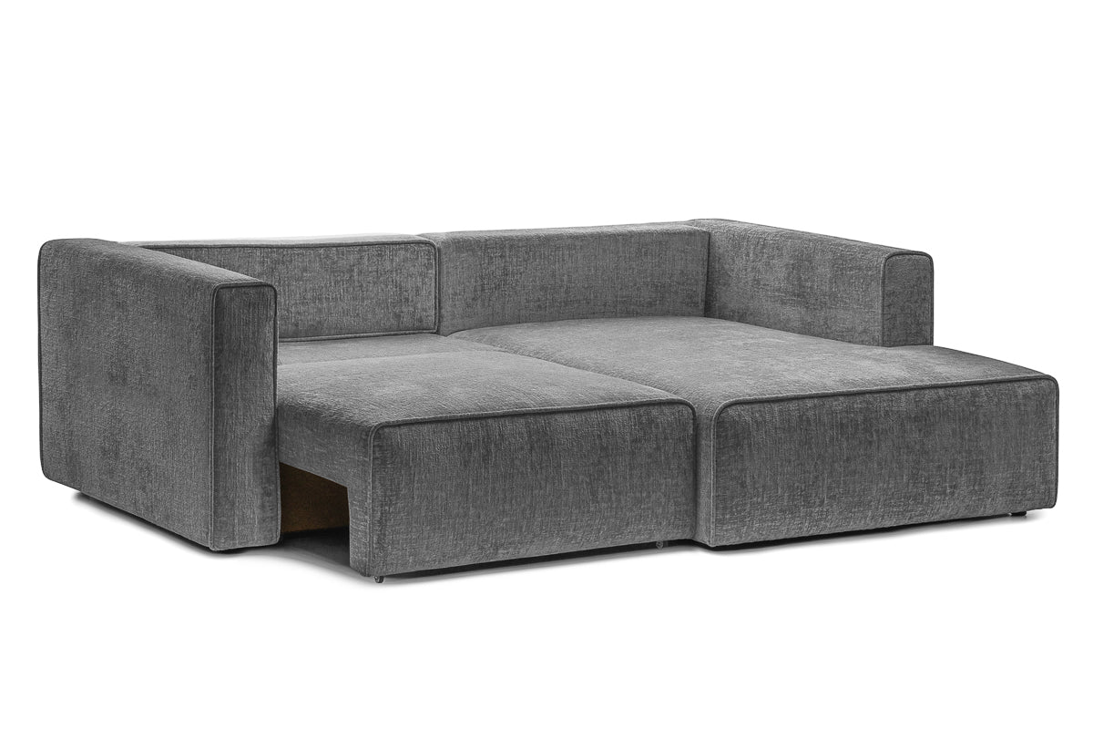 Coltar Extensibil 3 locuri ZANETTO, cu lada de depozitare, 240x160x70 cm, #color_Gri-Onyx