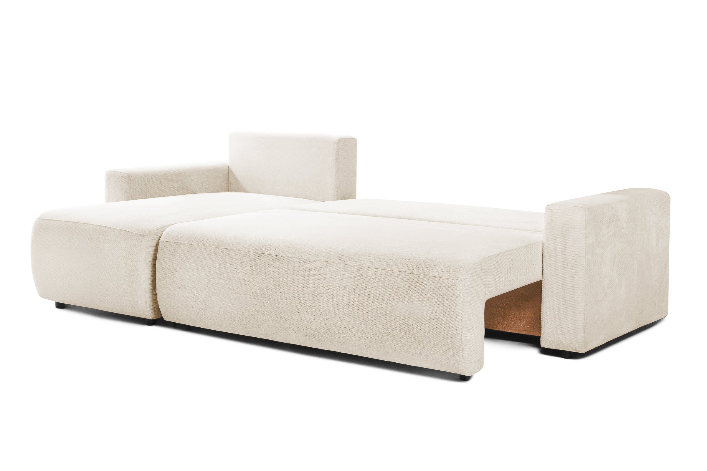 Colțar Extensibil KENZO, cu ladă de depozitare, șezlong interschimbabil, 271x153x95 cm, #color_Crem-Memphis