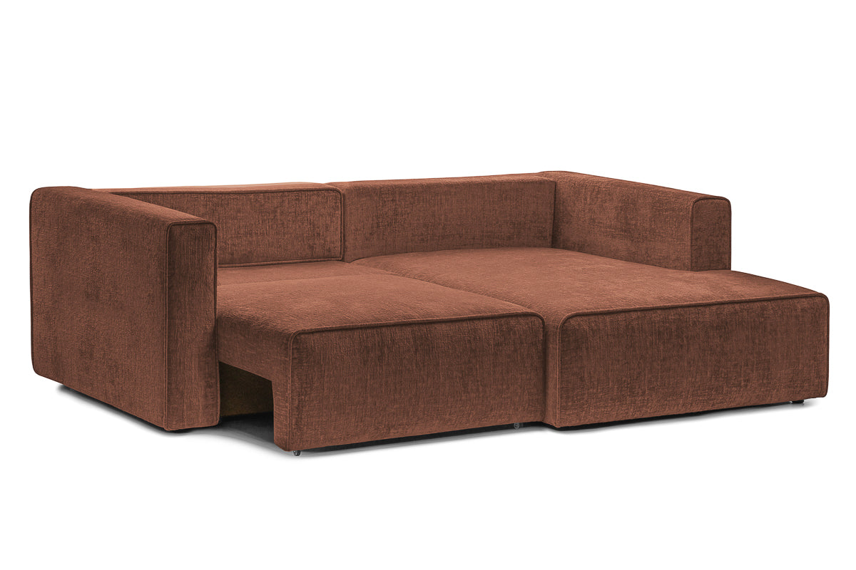 Coltar Extensibil 3 locuri ZANETTO, cu lada de depozitare, 240x160x70 cm, #color_Bordeaux-Onyx