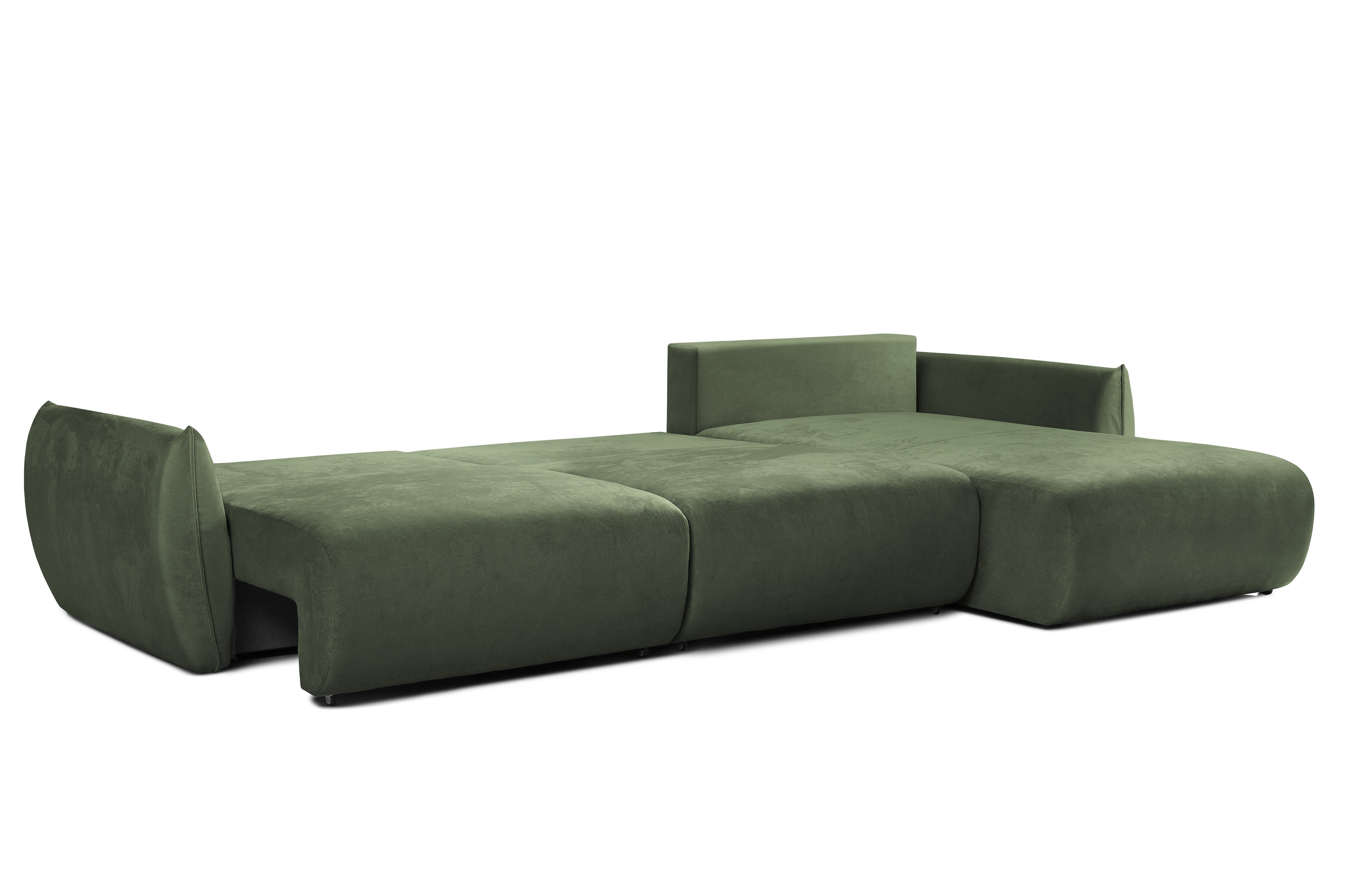 Colțar Extensibil OSAKA, cu 2 lăzi depozitare, șezlong interschimbabil, 338x190x87 cm, #color_Verde-Havana