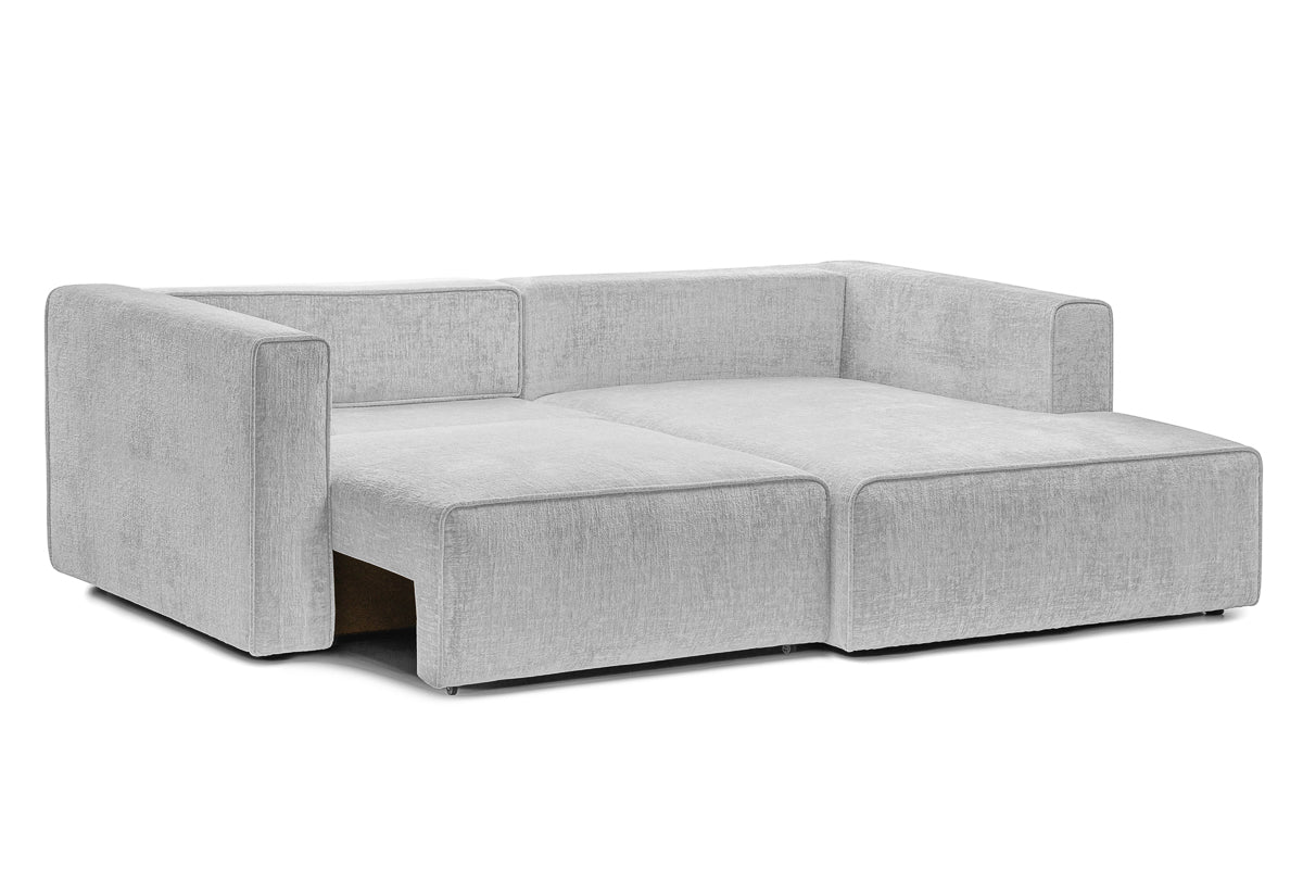 Coltar Extensibil 3 locuri ZANETTO, cu lada de depozitare, 240x160x70 cm, #color_Gri-Argintiu-Onyx