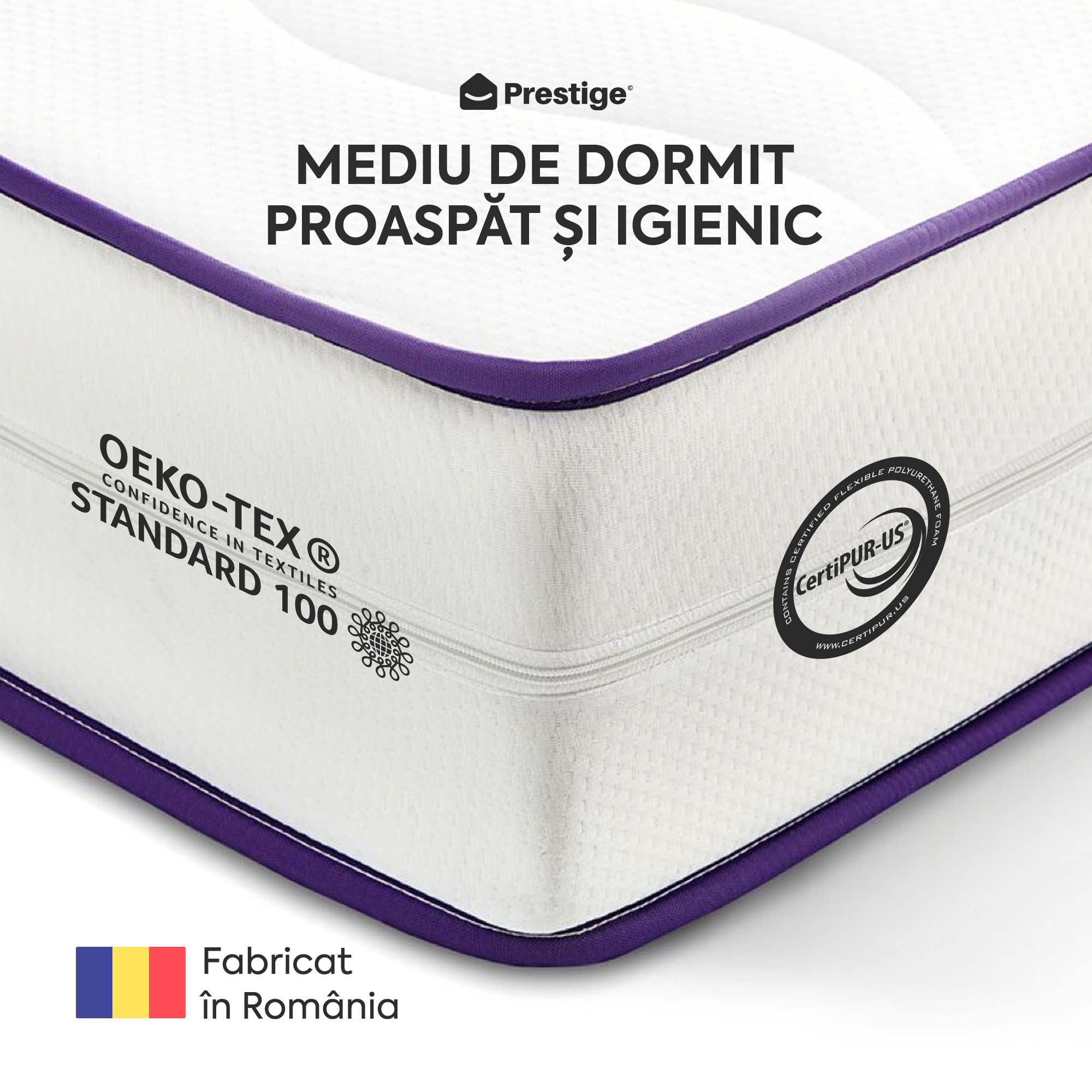 Saltea HYGENE THERAPY HYBRID, 7 zone de confort, Arcuri Individuale, husă detașabilă cu fermoar, lavabilă, superortopedică, Grosime 24 cm - Prestige Home