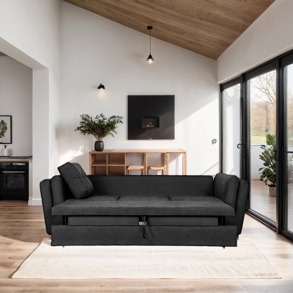 Canapea Extensibila 3 locuri JAZZ, 250x105x70 cm, Turcoaz - Prestigehome.ro - Canapea 3 Locuri - Prestige -#color_gri-inchis-enjoy