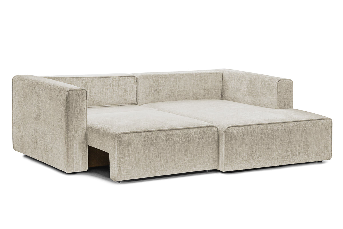 Coltar Extensibil 3 locuri ZANETTO, cu lada de depozitare, 240x160x70 cm, #color_Crem-Onyx