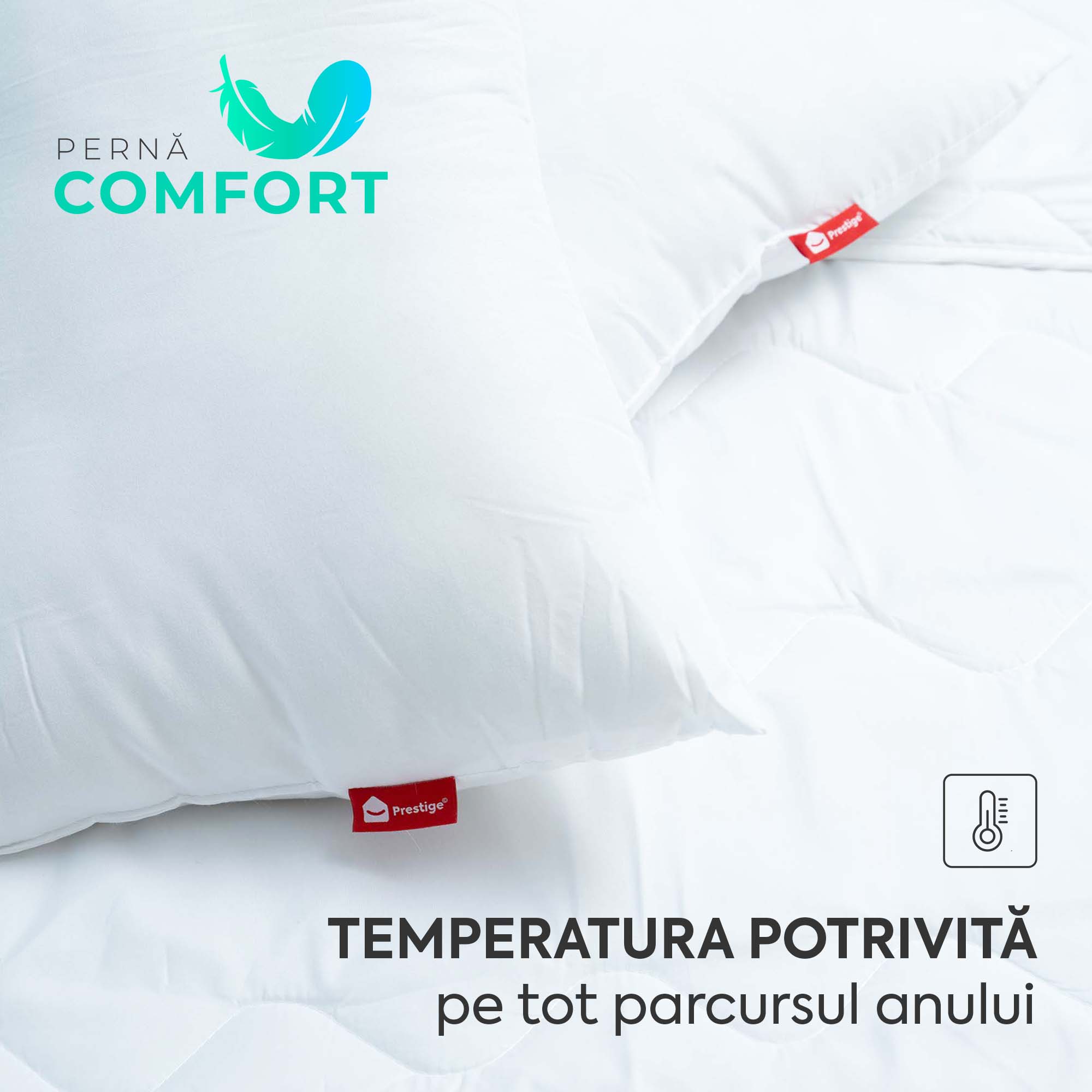 Pernă Comfort cu microfibră, husă microfibră, 50x70 cm-Pernă-Prestige Home-Prestige Home