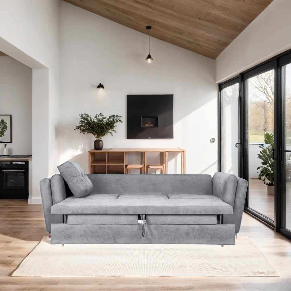 Canapea Extensibila 3 locuri JAZZ, 250x105x70 cm, Turcoaz - Prestigehome.ro - Canapea 3 Locuri - Prestige - #color_Gri-deschis-enjoy