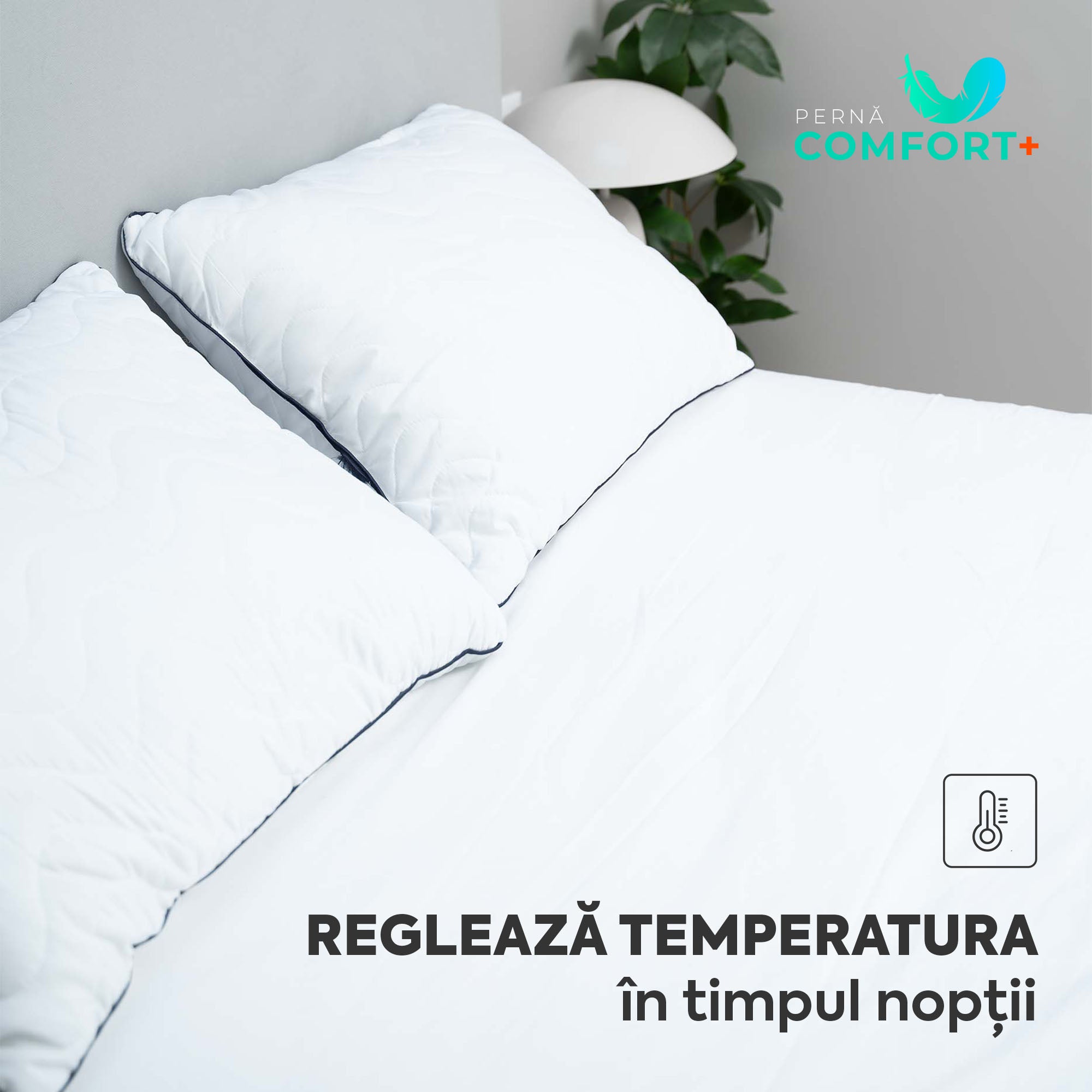Pernă Comfort Plus cu microfibră, husă microfibră, 50x70 cm-Pernă-Prestige Home-Prestige Home