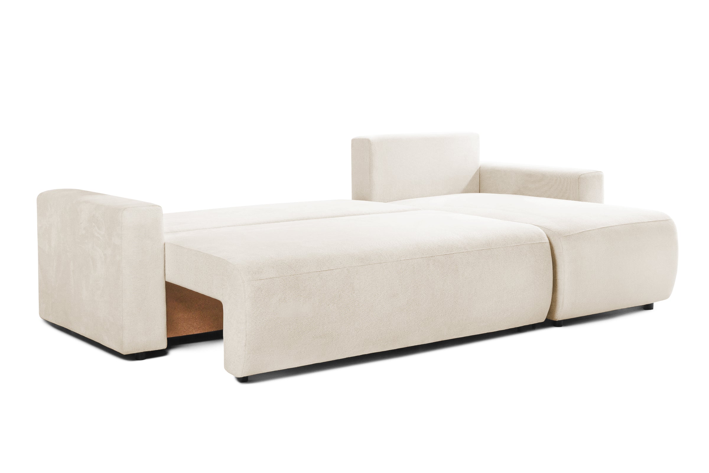 Colțar Extensibil KENZO, cu ladă de depozitare, șezlong interschimbabil, 271x153x95 cm, #color_Crem-Memphis