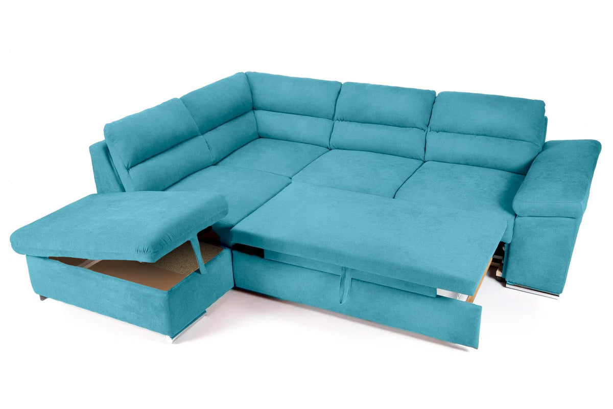 Coltar Extensibil ALONSO, cu lada de depozitare, variante stanga/dreapta 265x220x85 cm, Rosu - Prestigehome.ro - Coltare - Prestige - #variante coltar_stanga #color_turcoaz-enjoy