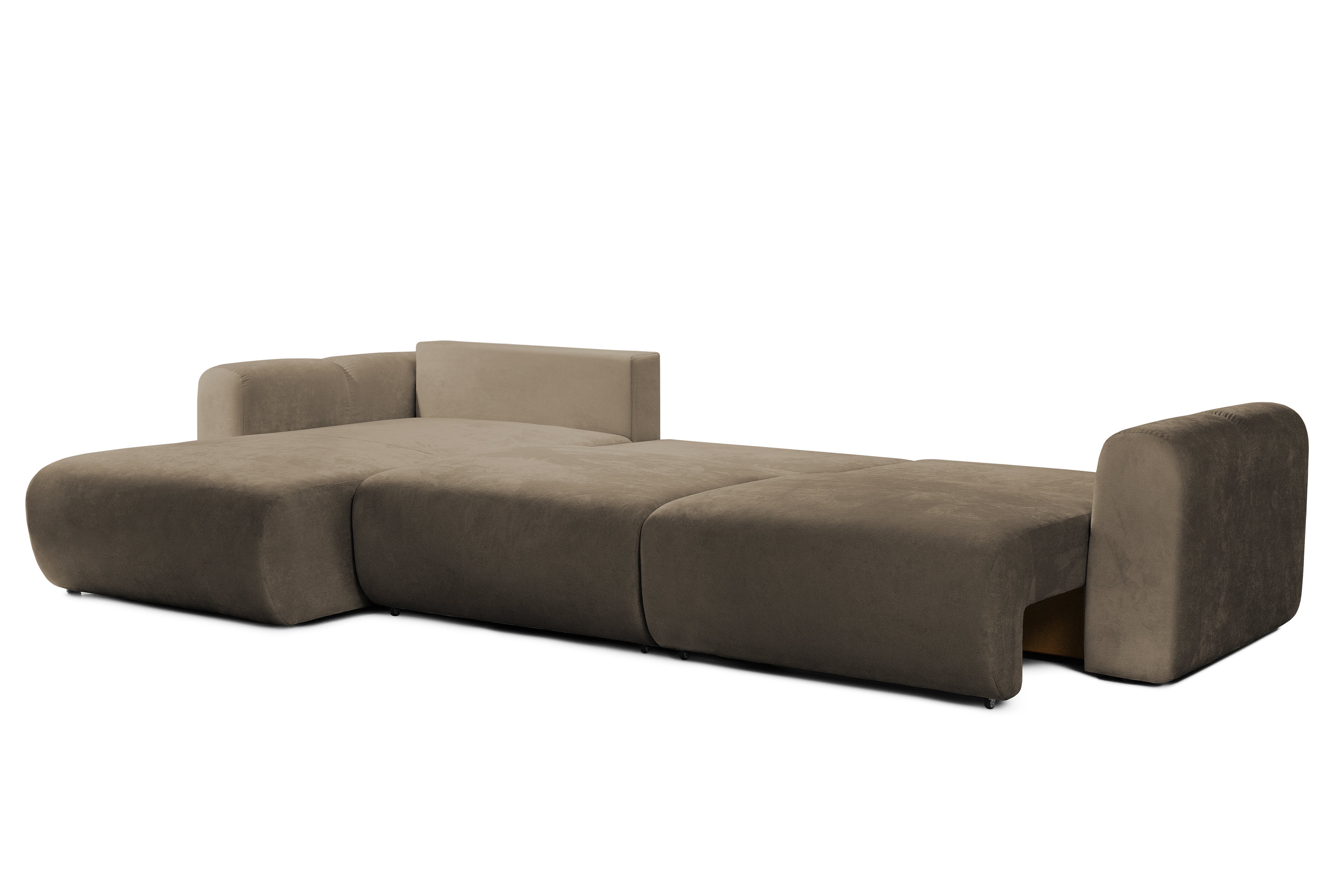 Colțar Extensibil GEORGIA, cu 2 lăzi depozitare, șezlong interschimbabil, 348x190x87 cm, #color_Cafe-Havana