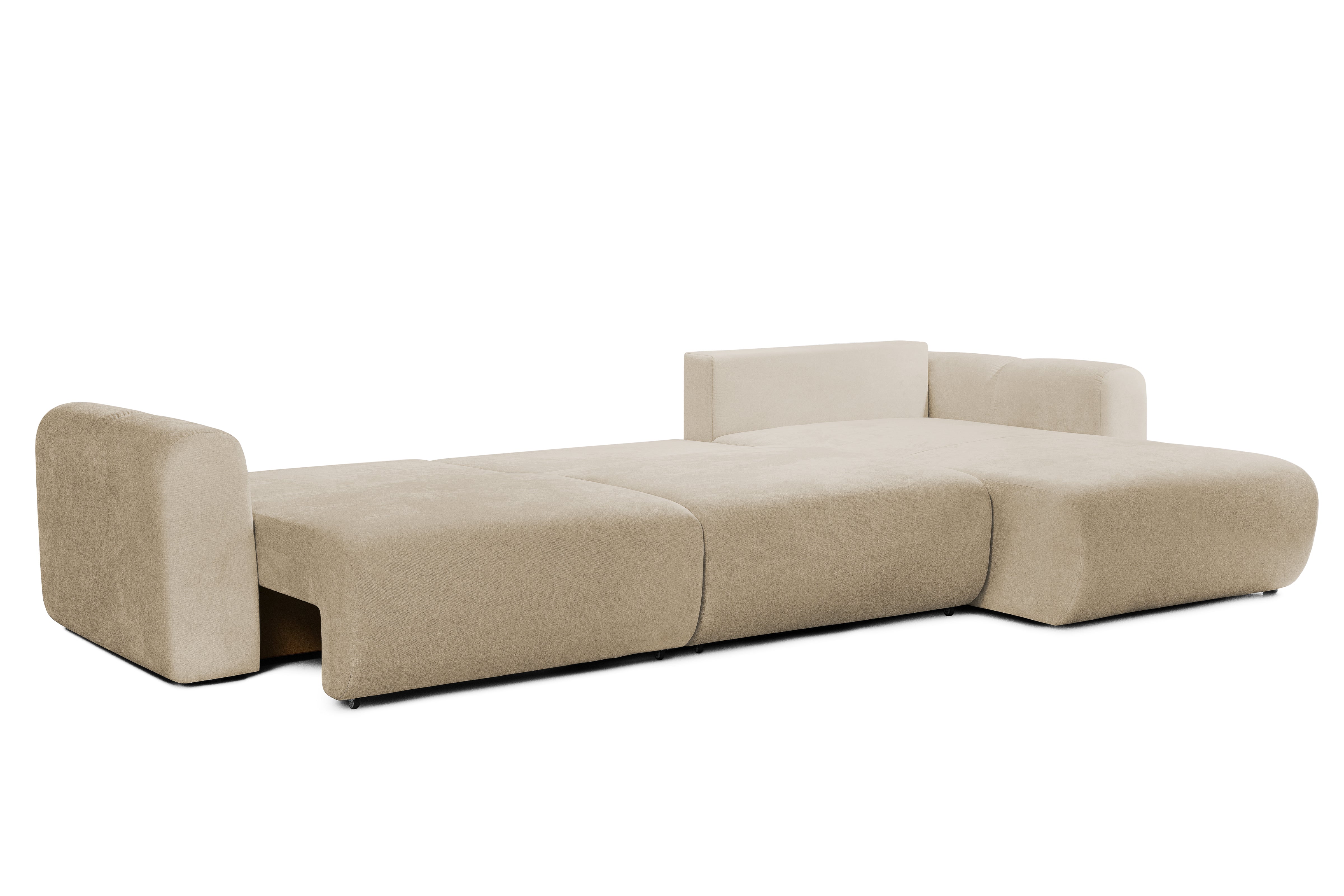 Colțar Extensibil GEORGIA, cu 2 lăzi depozitare, șezlong interschimbabil, 348x190x87 cm, #color_Bej-Havana