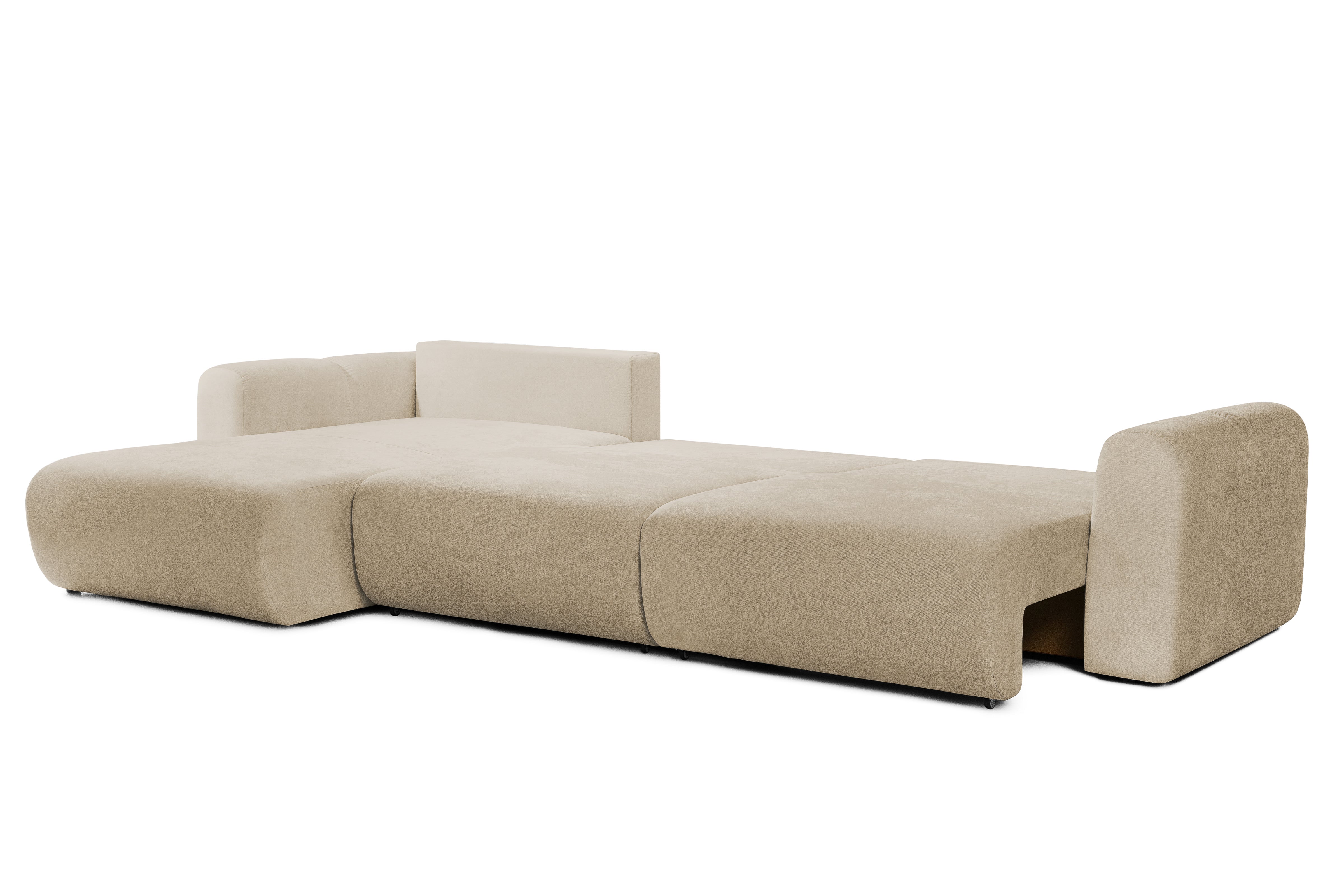 Colțar Extensibil GEORGIA, cu 2 lăzi depozitare, șezlong interschimbabil, 348x190x87 cm, #color_Bej-Havana