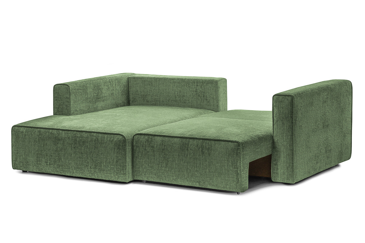 Coltar Extensibil 3 locuri ZANETTO, cu lada de depozitare, 240x160x70 cm, #color_Verde-Onyx