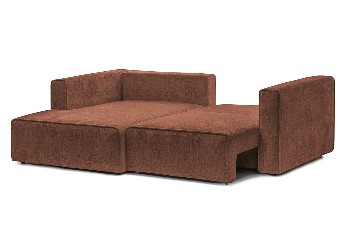 Coltar Extensibil 3 locuri ZANETTO, cu lada de depozitare, 240x160x70 cm, #color_Bordeaux-Onyx