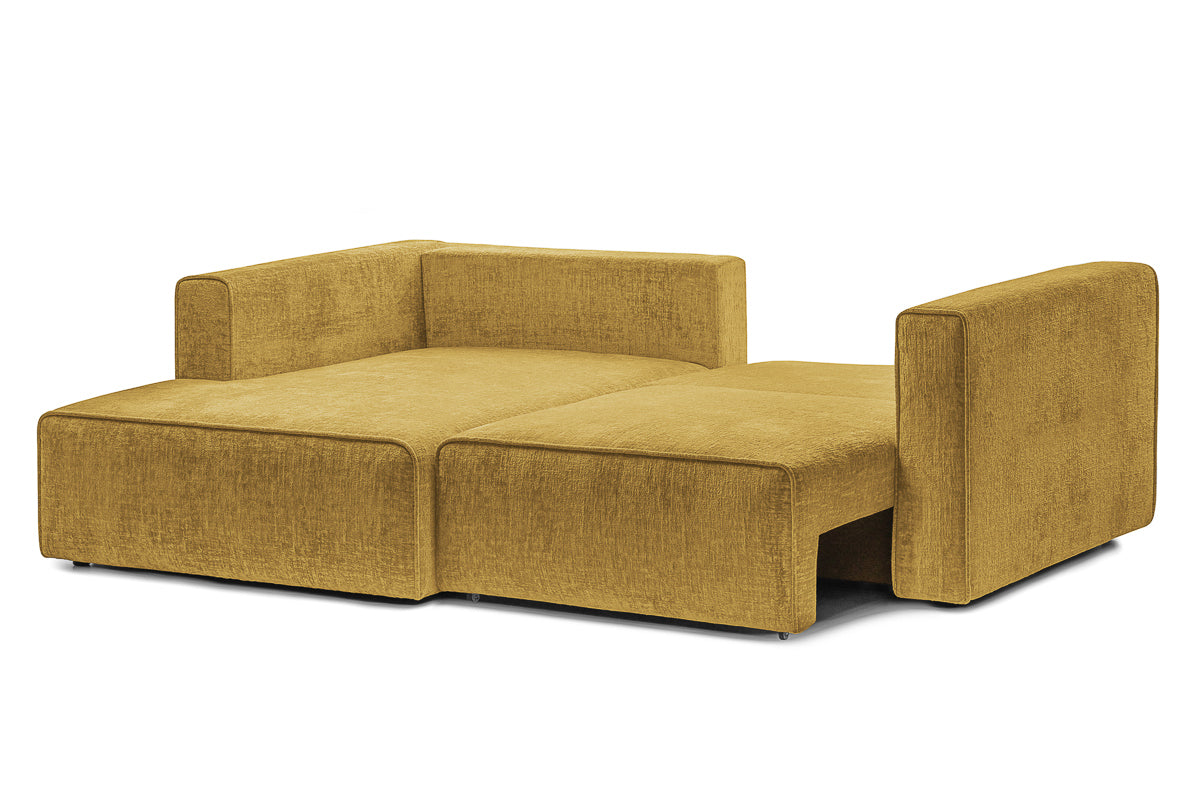 Coltar Extensibil 3 locuri ZANETTO, cu lada de depozitare, 240x160x70 cm, #color_Galben-Onyx