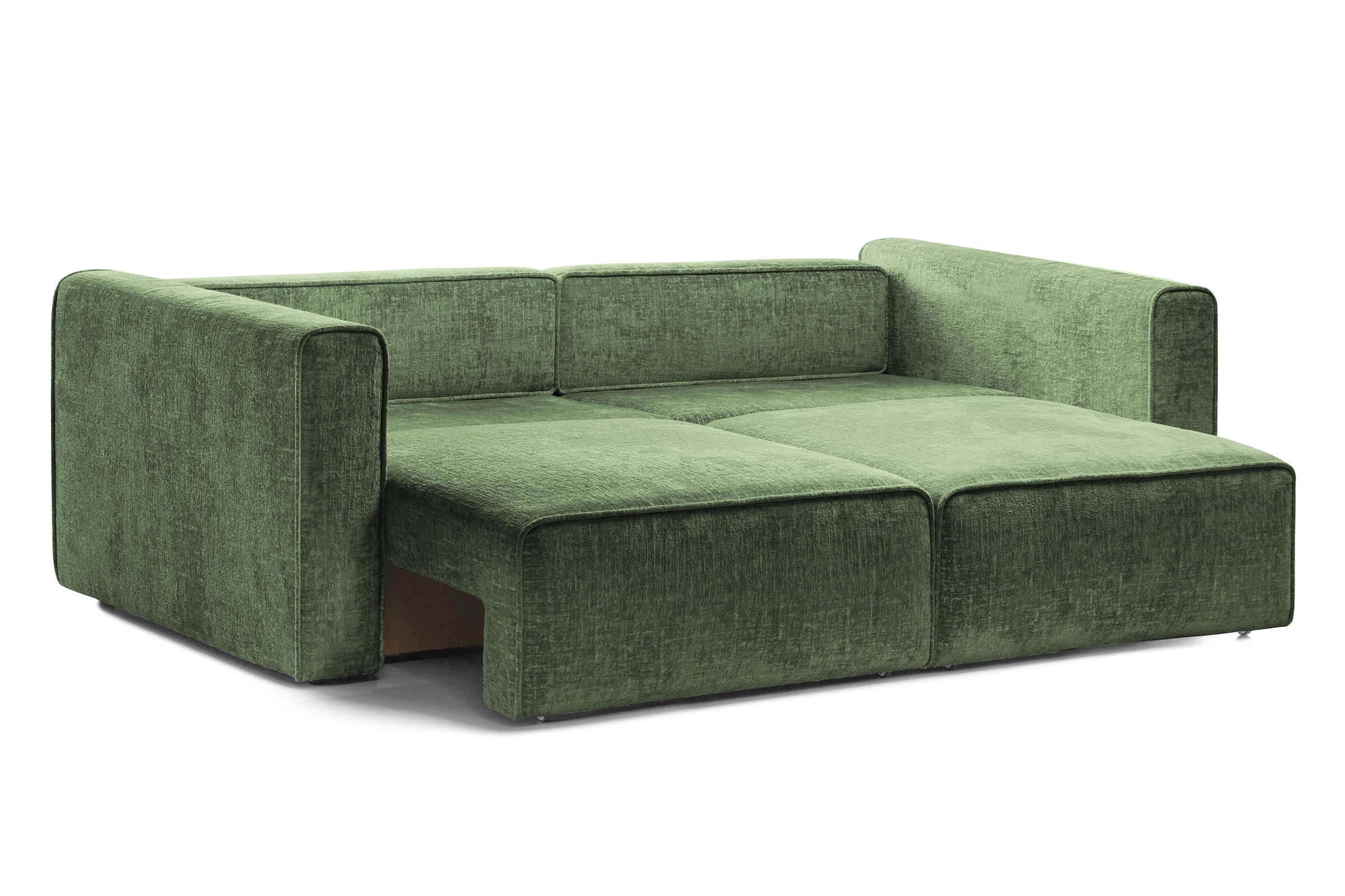 Canapea Extensibilă 3 locuri ZANETTO, cu 2 lăzi depozitare, 240x100x70 cm, #color_Verde-Onyx