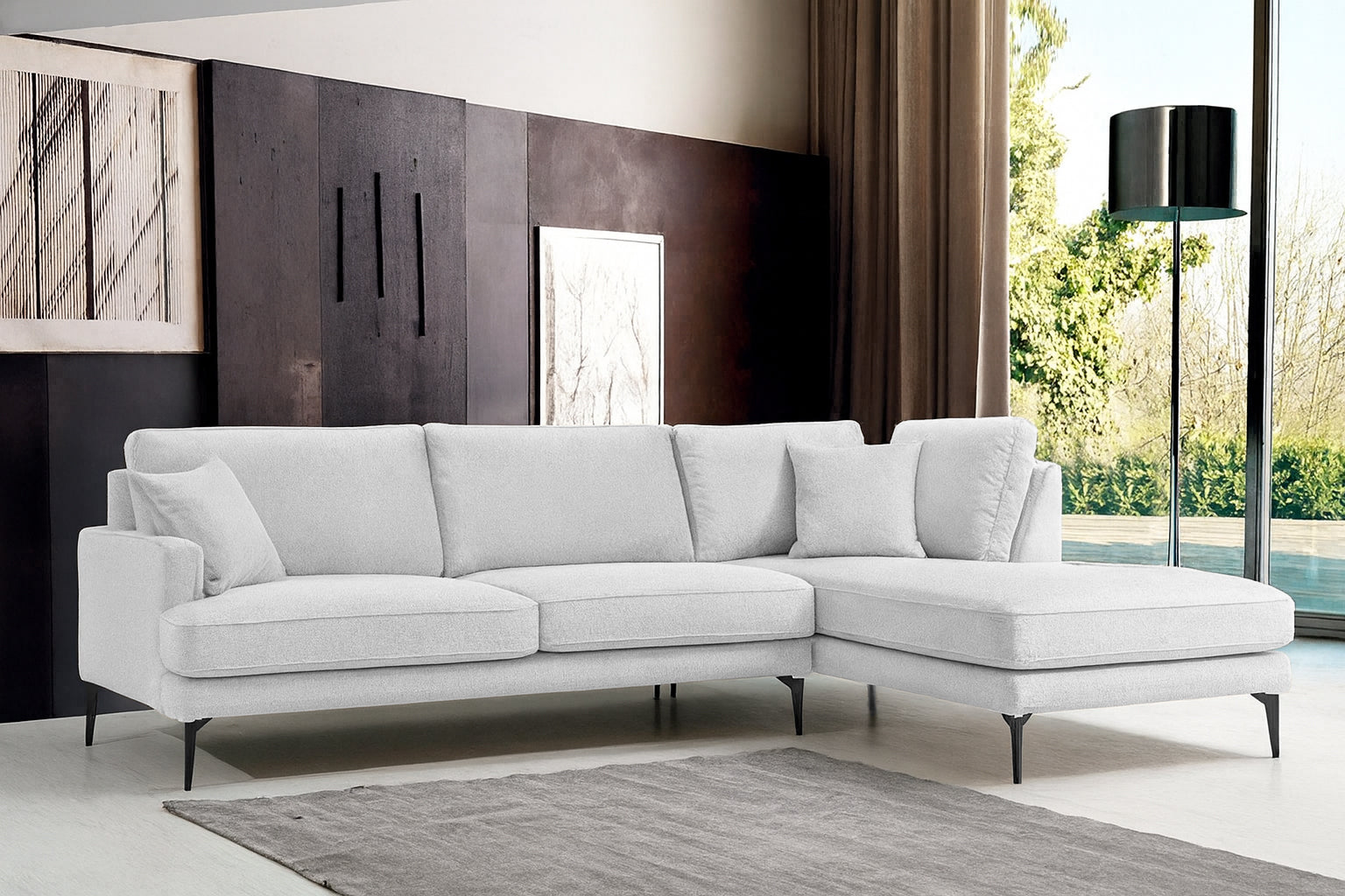 Colțar Fix AZURRO, cu ladă de depozitare, 280x90/180x85 cm - Prestigehome.ro - Colțar - Prestige #color_Gri-Argintiu-Mystery