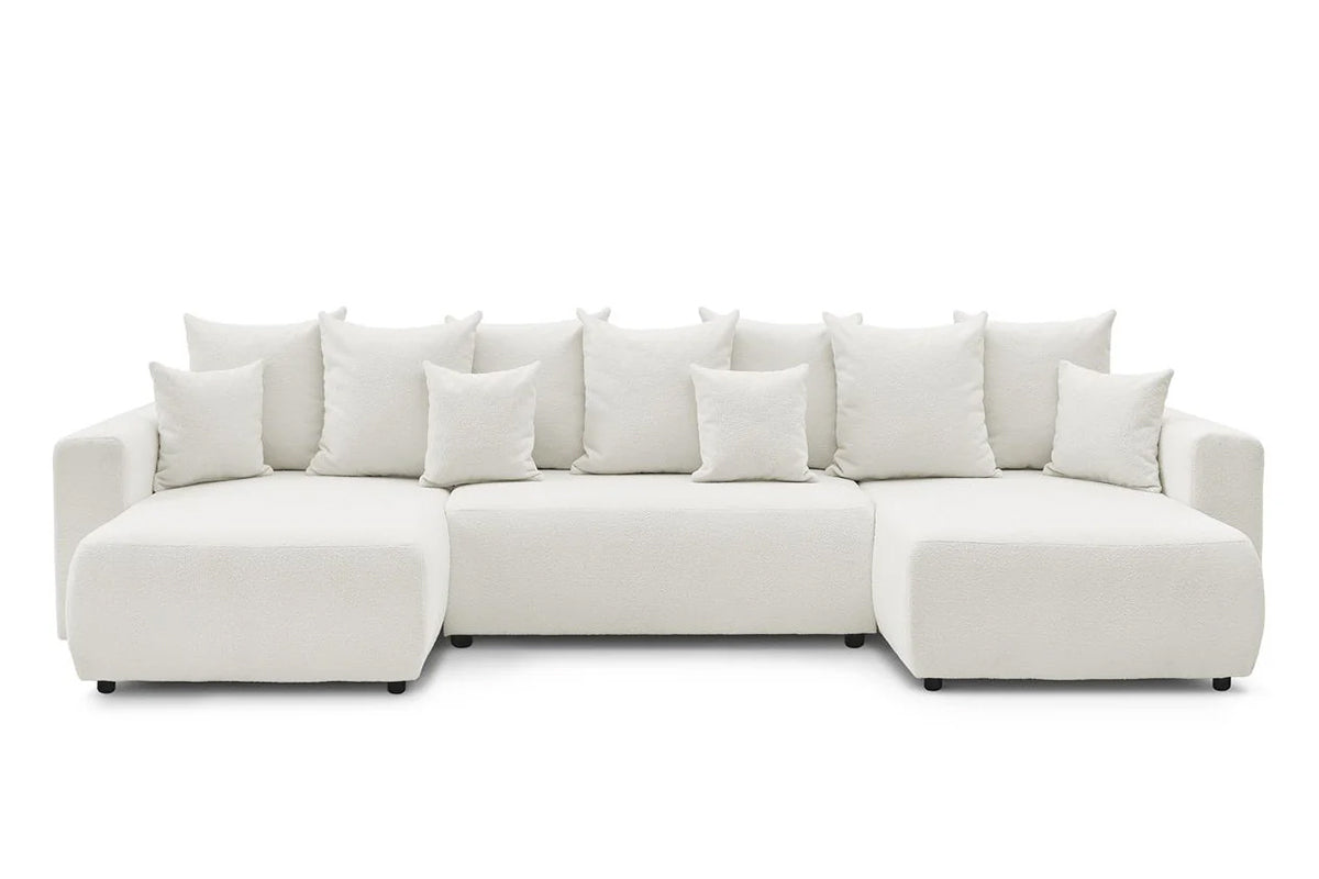 Colțar Panoramic Extensibil LIVIGNO, cu ladă de depozitare, 386x153x95 cm - Prestigehome.ro - Canapea - Prestige #color_Alb-Anthology