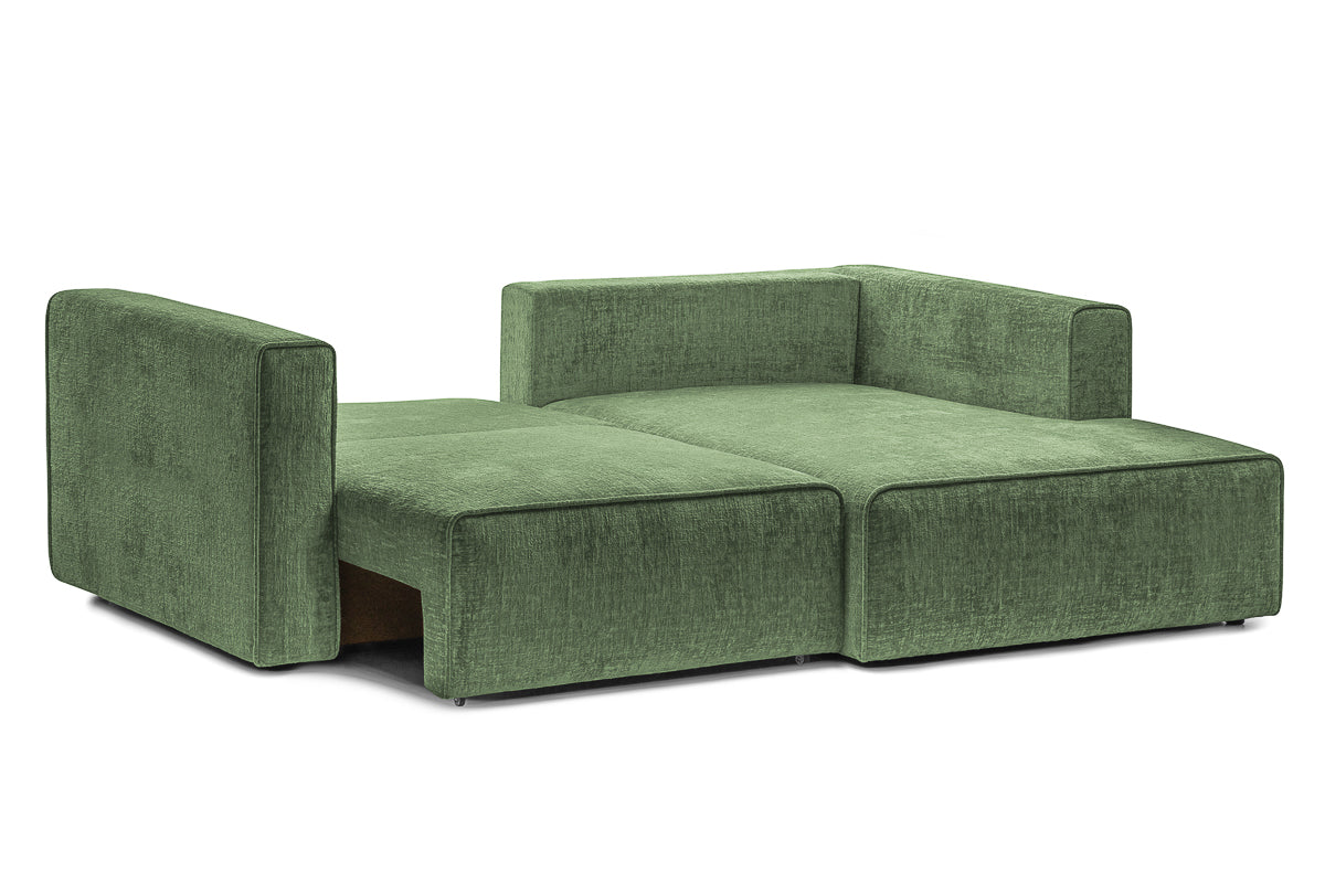 Coltar Extensibil 3 locuri ZANETTO, cu lada de depozitare, 240x160x70 cm, #color_Verde-Onyx