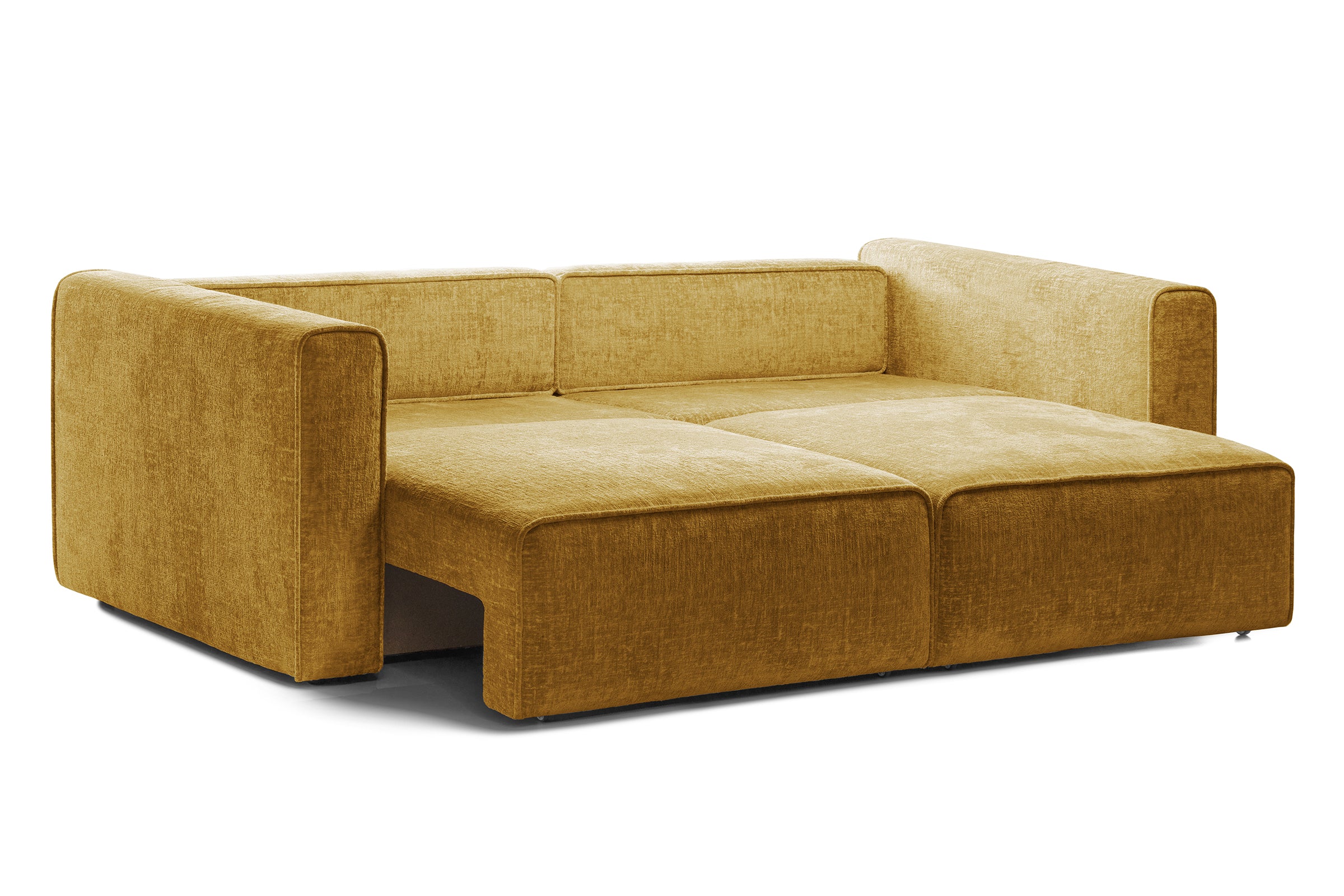 Canapea Extensibilă 3 locuri ZANETTO, cu 2 lăzi depozitare, 240x100x70 cm, #color_Galben-Onyx