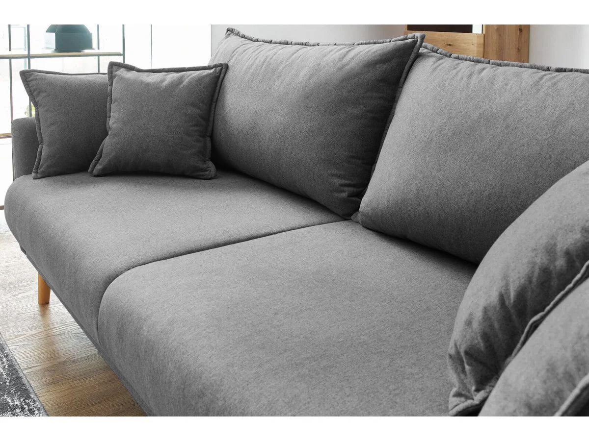 Canapea Extensibilă 3 locuri JULIET, cu ladă de depozitare, 215x88x95 cm - Prestigehome.ro - Canapea - Prestige #color_Gri-Inchis-Loft