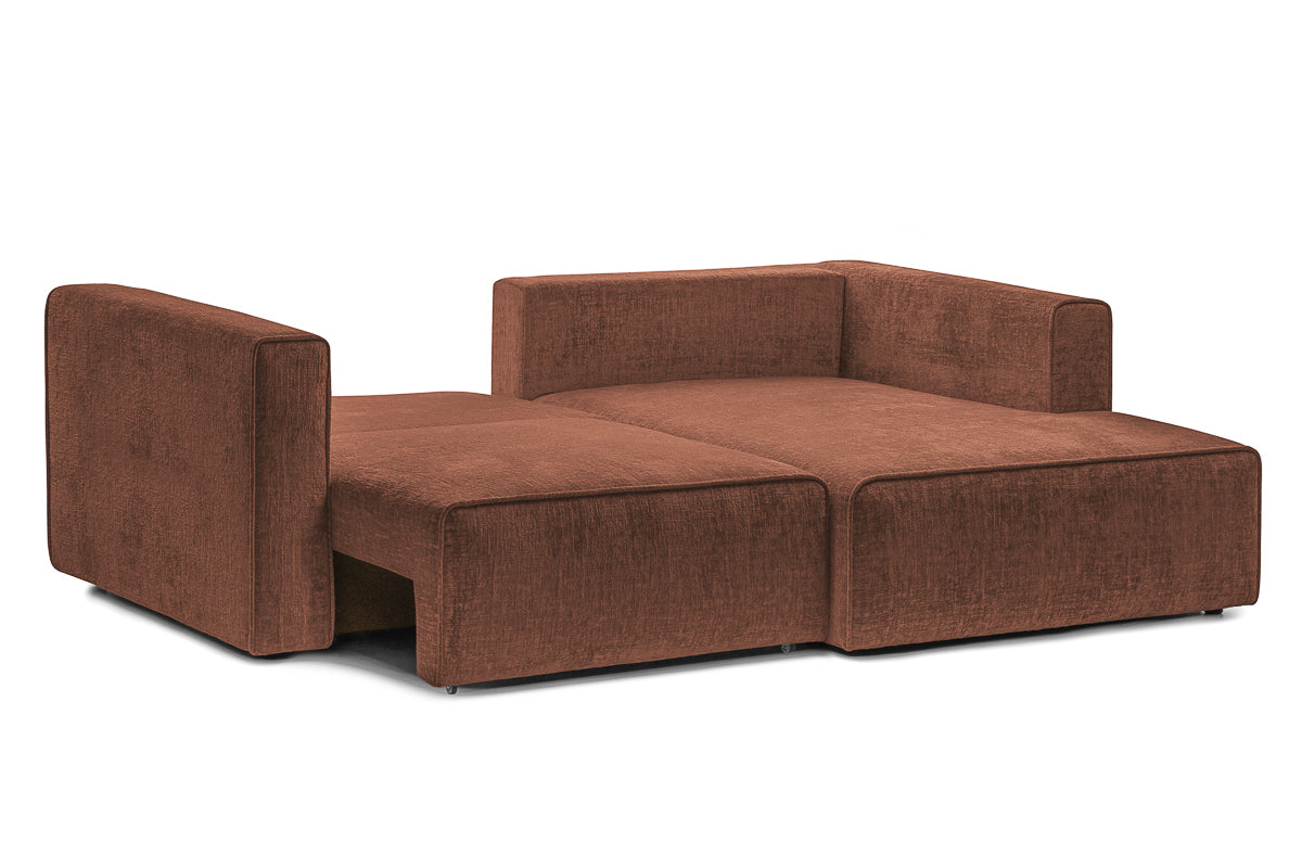 Coltar Extensibil 3 locuri ZANETTO, cu lada de depozitare, 240x160x70 cm, #color_Bordeaux-Onyx