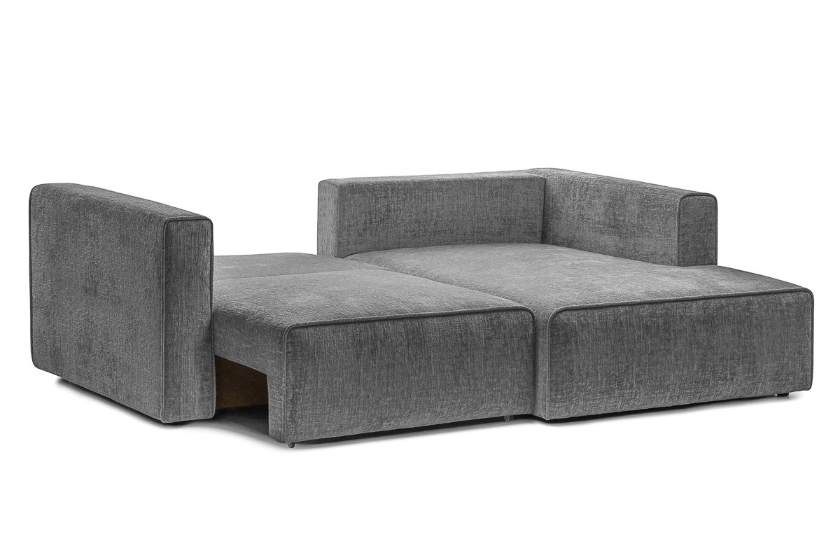 Coltar Extensibil 3 locuri ZANETTO, cu lada de depozitare, 240x160x70 cm, #color_Gri-Onyx