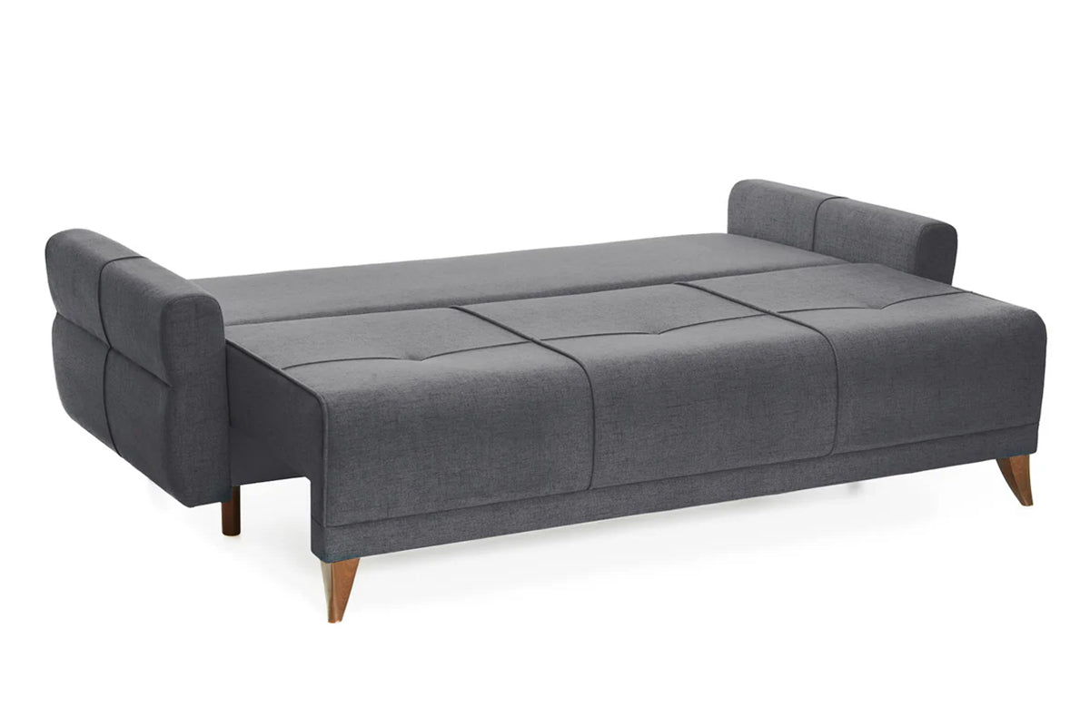 Canapea Extensibila 3 locuri Emerald, cu lada de depozitare, 215x70x90 cm - Prestigehome.ro - Canapea - Prestige - #color_yuca-gri-inchis