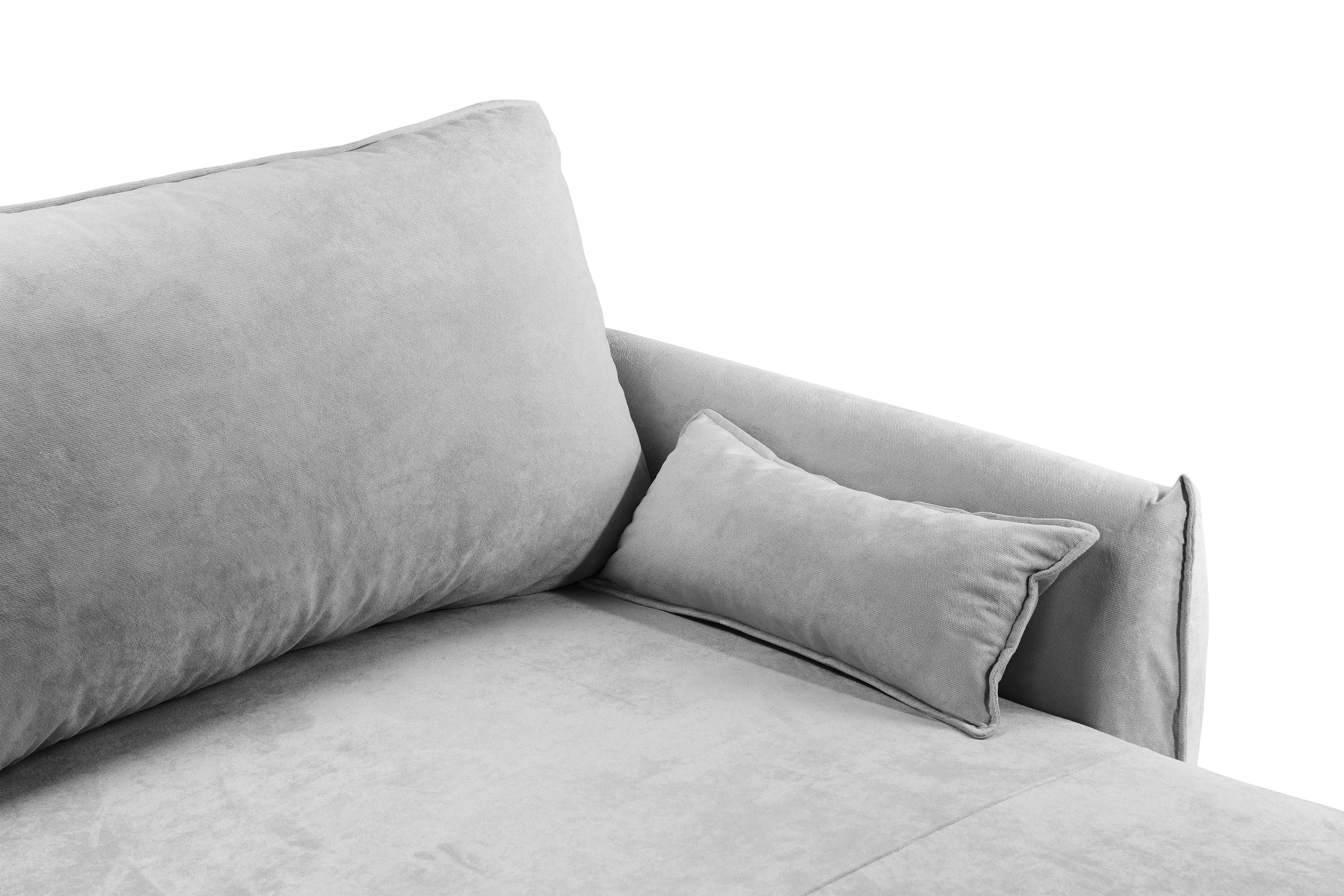 Colțar Extensibil OSAKA, cu 2 lăzi depozitare, șezlong interschimbabil, 338x190x87 cm, #color_Gri-Deschis-Havana