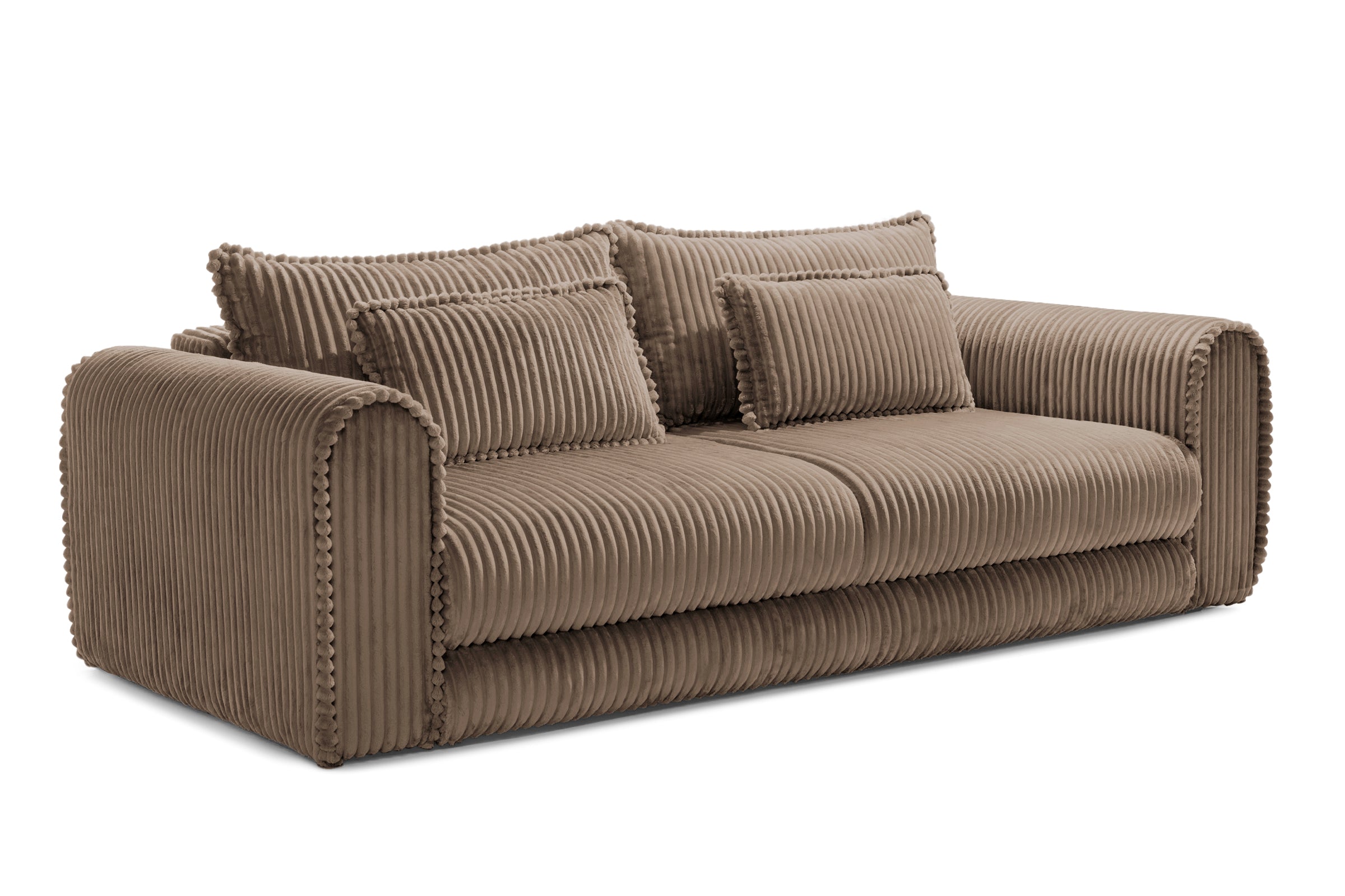 Canapea Extensibilă 3 locuri FELLINI, cu ladă depozitare, 243x108x90 cm, #color_Bej-Tilia