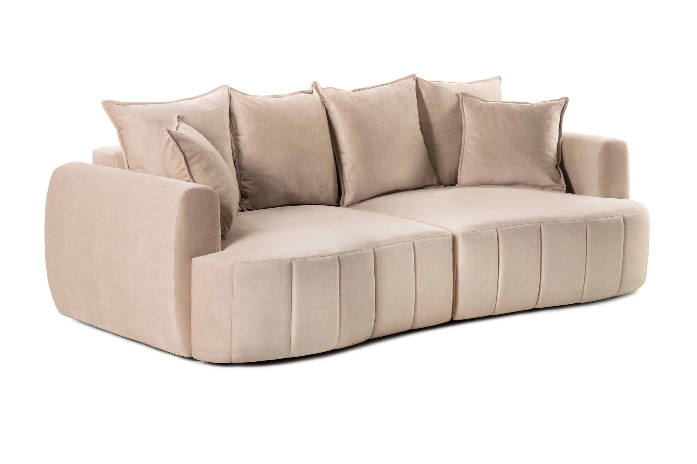 Canapea Extensibilă 3 locuri SAMBA, cu 2 lăzi depozitare, 242x127x90 cm, #Color_Bej-Vogue