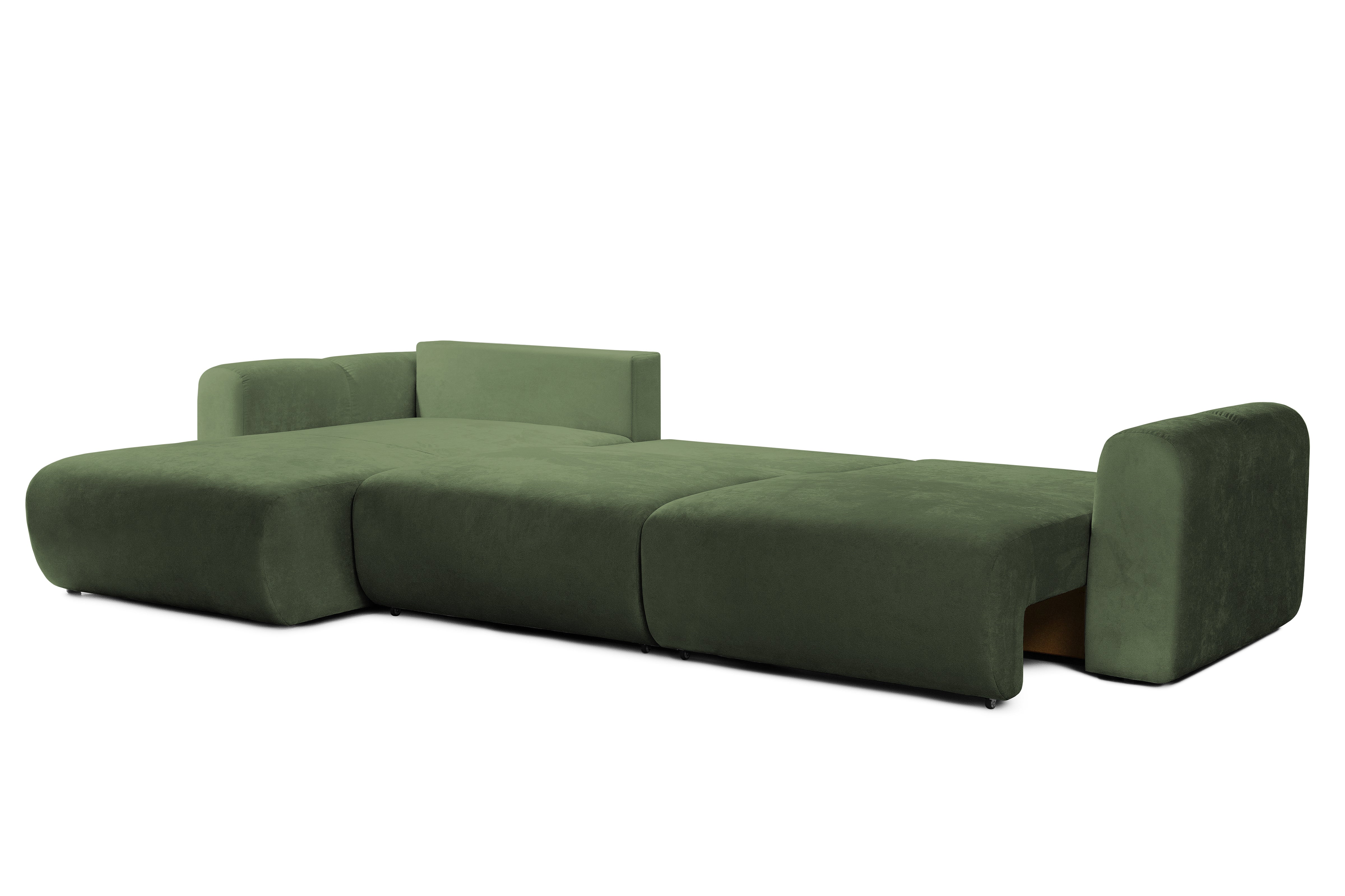 Colțar Extensibil GEORGIA, cu 2 lăzi depozitare, șezlong interschimbabil, 348x190x87 cm, #color_Verde-Havana