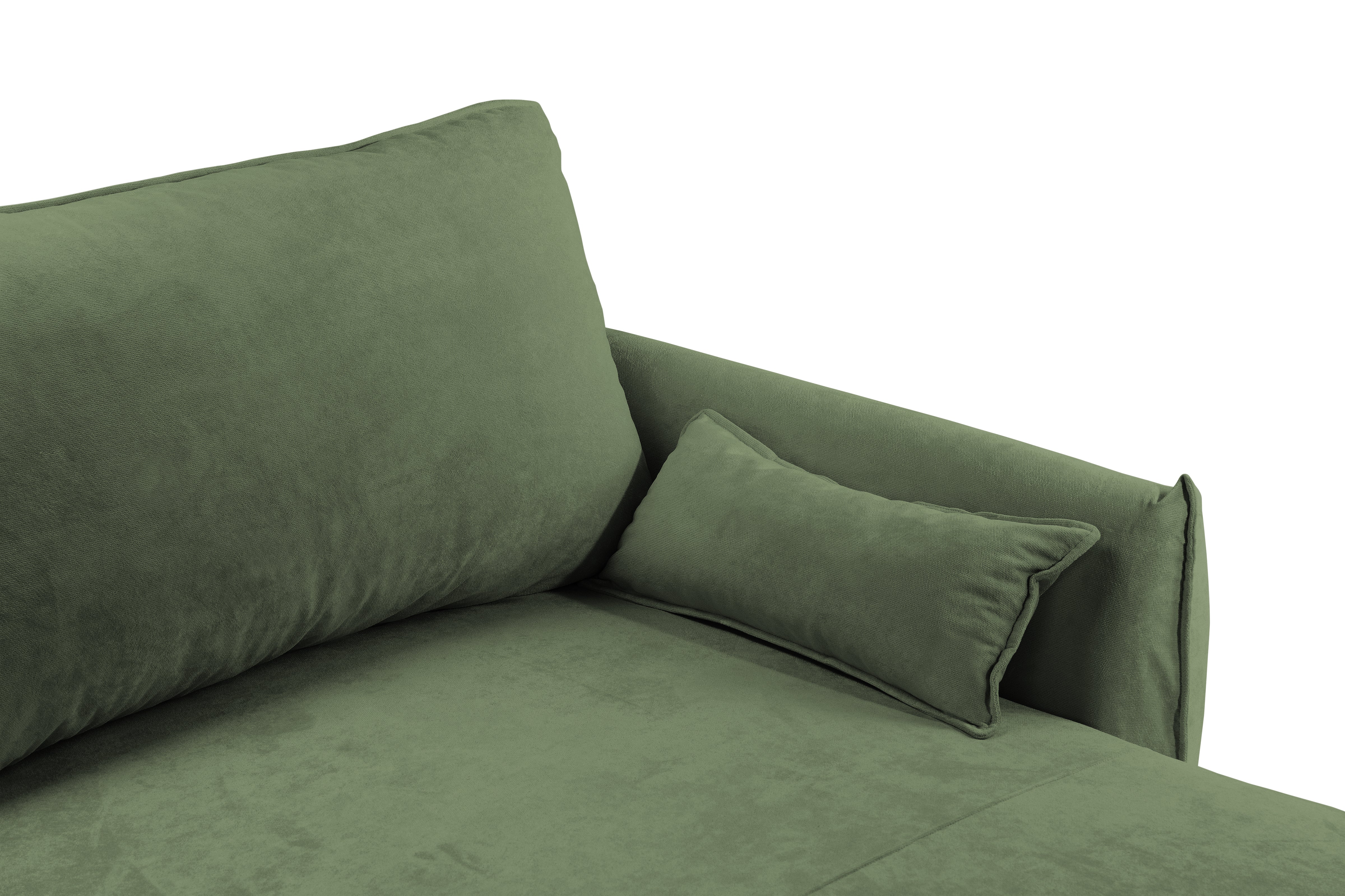 Colțar Extensibil OSAKA, cu 2 lăzi depozitare, șezlong interschimbabil, 338x190x87 cm, #color_Verde-Havana