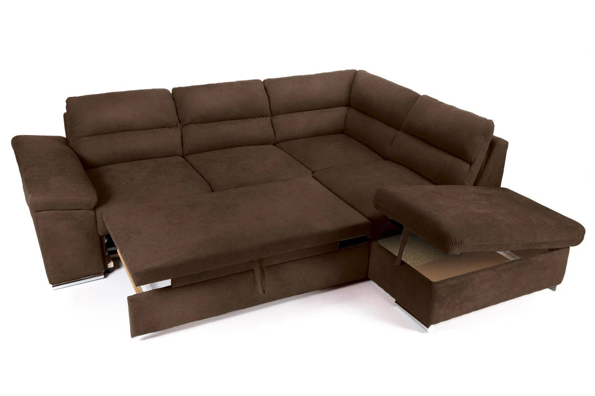 Coltar Extensibil ALONSO, cu lada de depozitare, variante stanga/dreapta 265x220x85 cm, Rosu - Prestigehome.ro - Coltare - Prestige - #variante coltar_dreapta #color_maro-enjoy