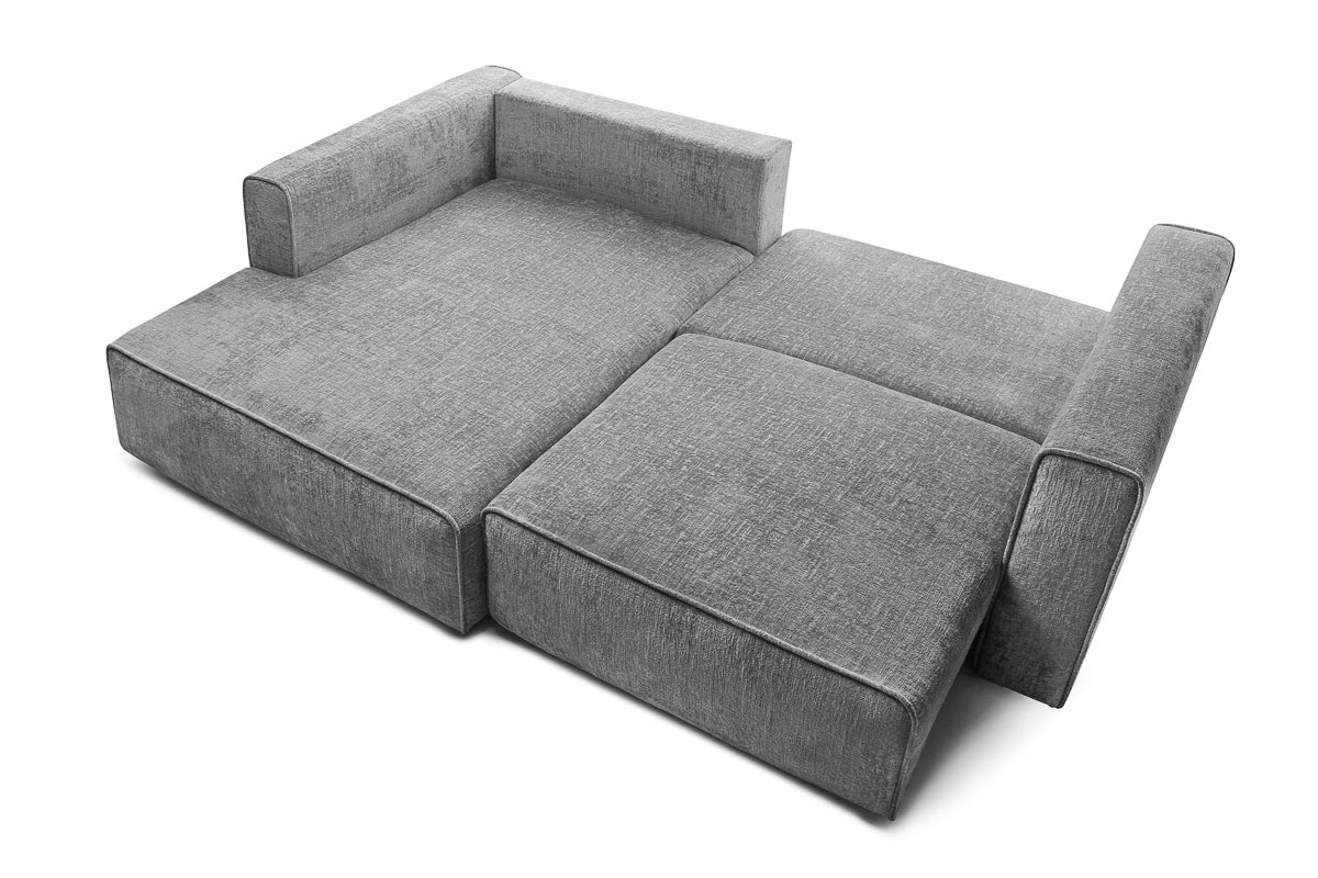 Coltar Extensibil 3 locuri ZANETTO, cu lada de depozitare, 240x160x70 cm, #color_Gri-Onyx