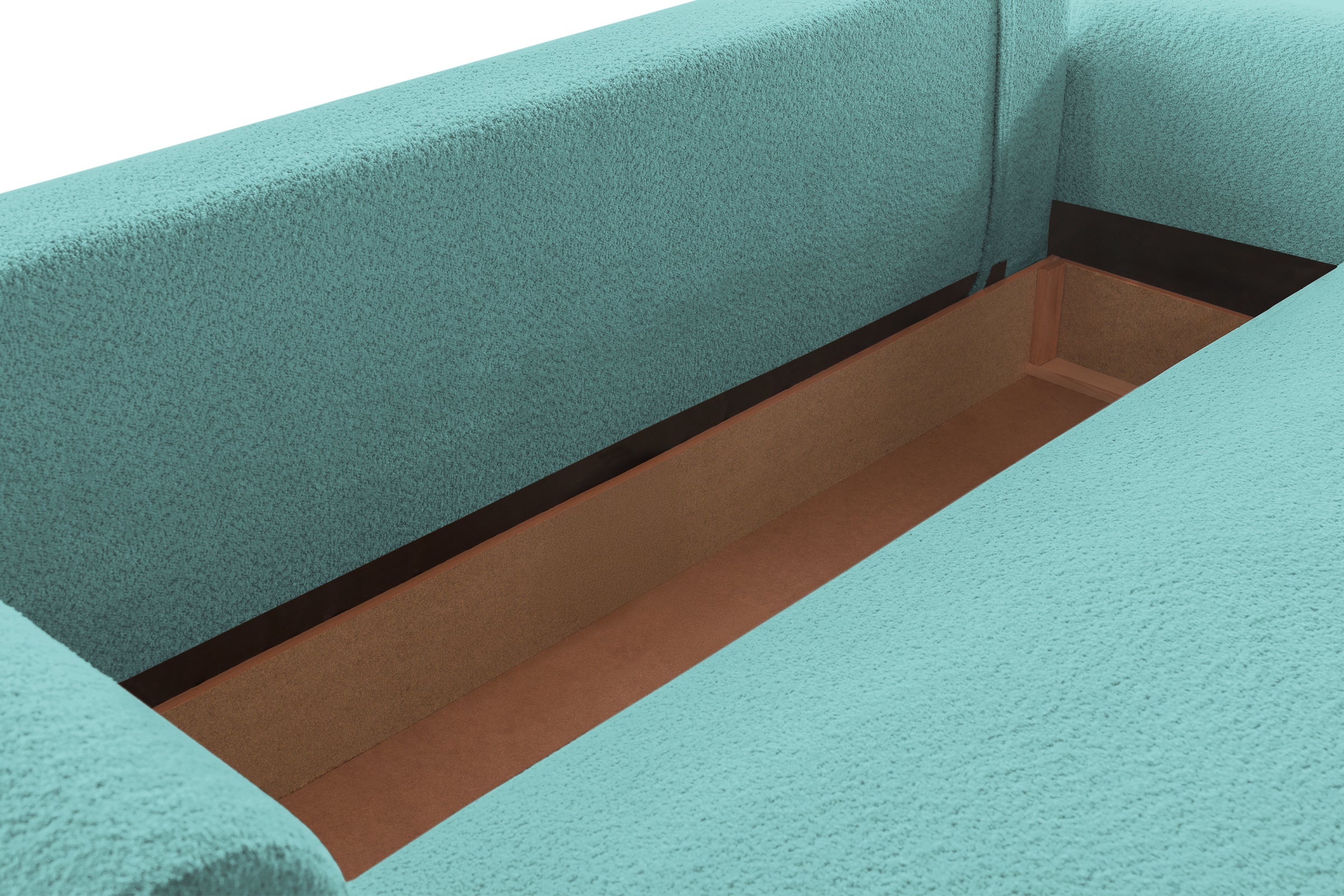 Canapea Extensibilă 3 locuri NOA, cu ladă depozitare, 244x108x80 cm, #color_Albastru-Anthology