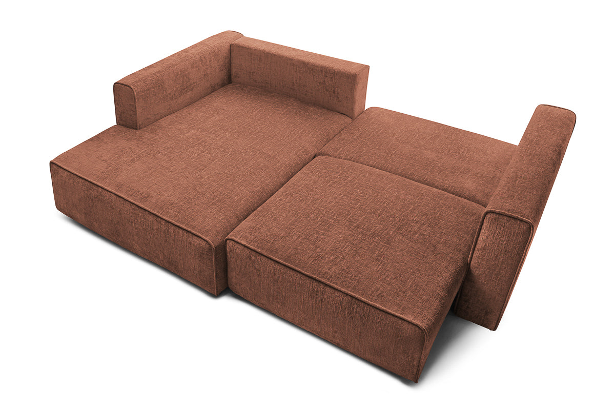 Coltar Extensibil 3 locuri ZANETTO, cu lada de depozitare, 240x160x70 cm, #color_Bordeaux-Onyx