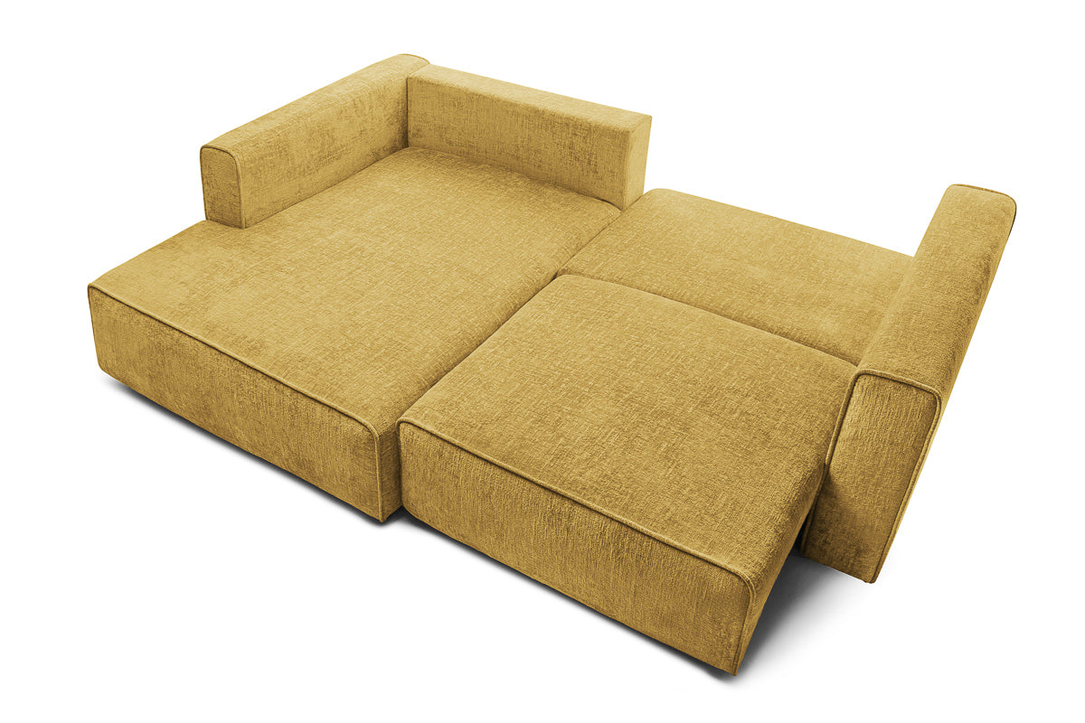 Coltar Extensibil 3 locuri ZANETTO, cu lada de depozitare, 240x160x70 cm, #color_Galben-Onyx