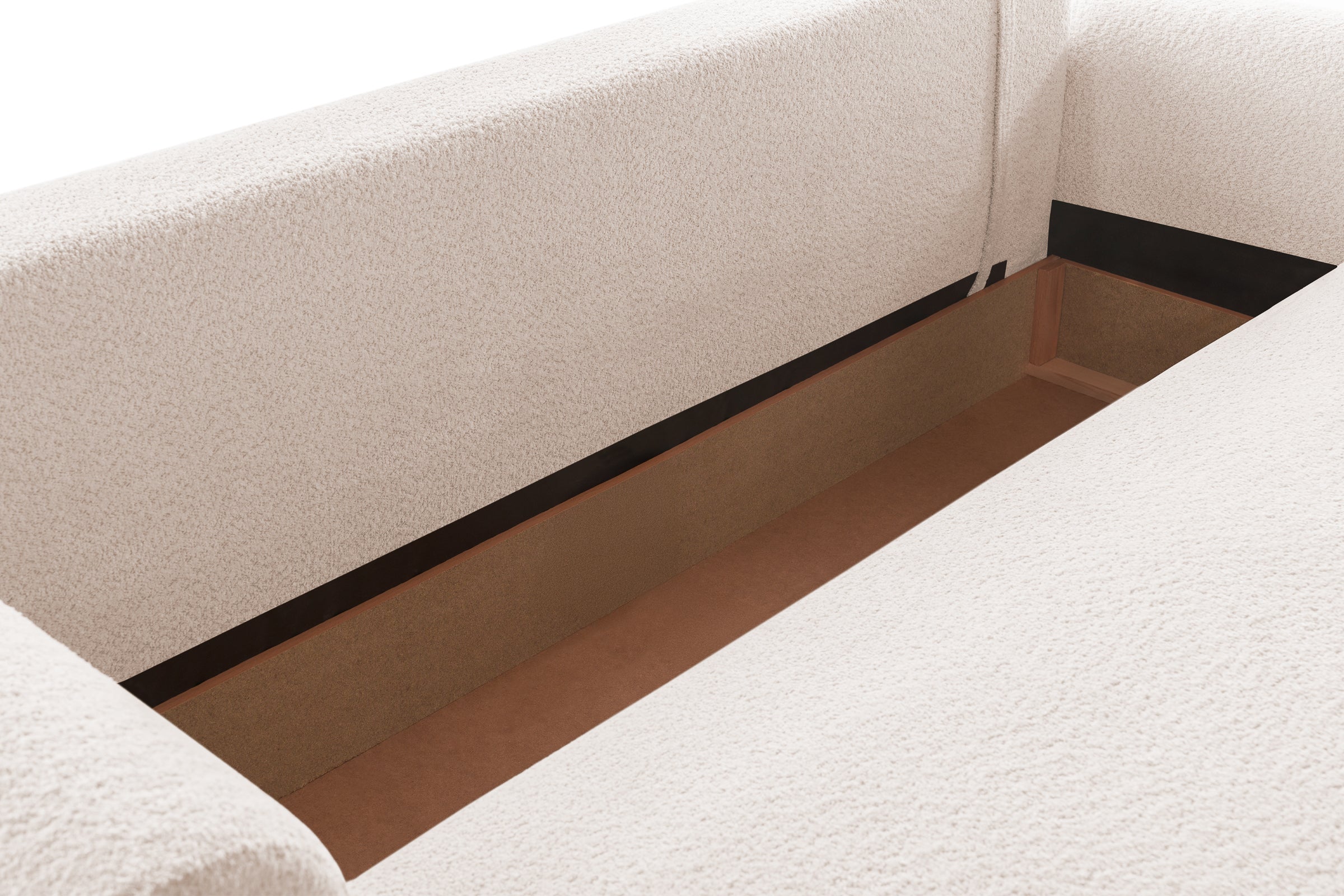 Canapea Extensibilă 3 locuri NOA, cu ladă depozitare, 244x108x80 cm, #color_Crem-Anthology