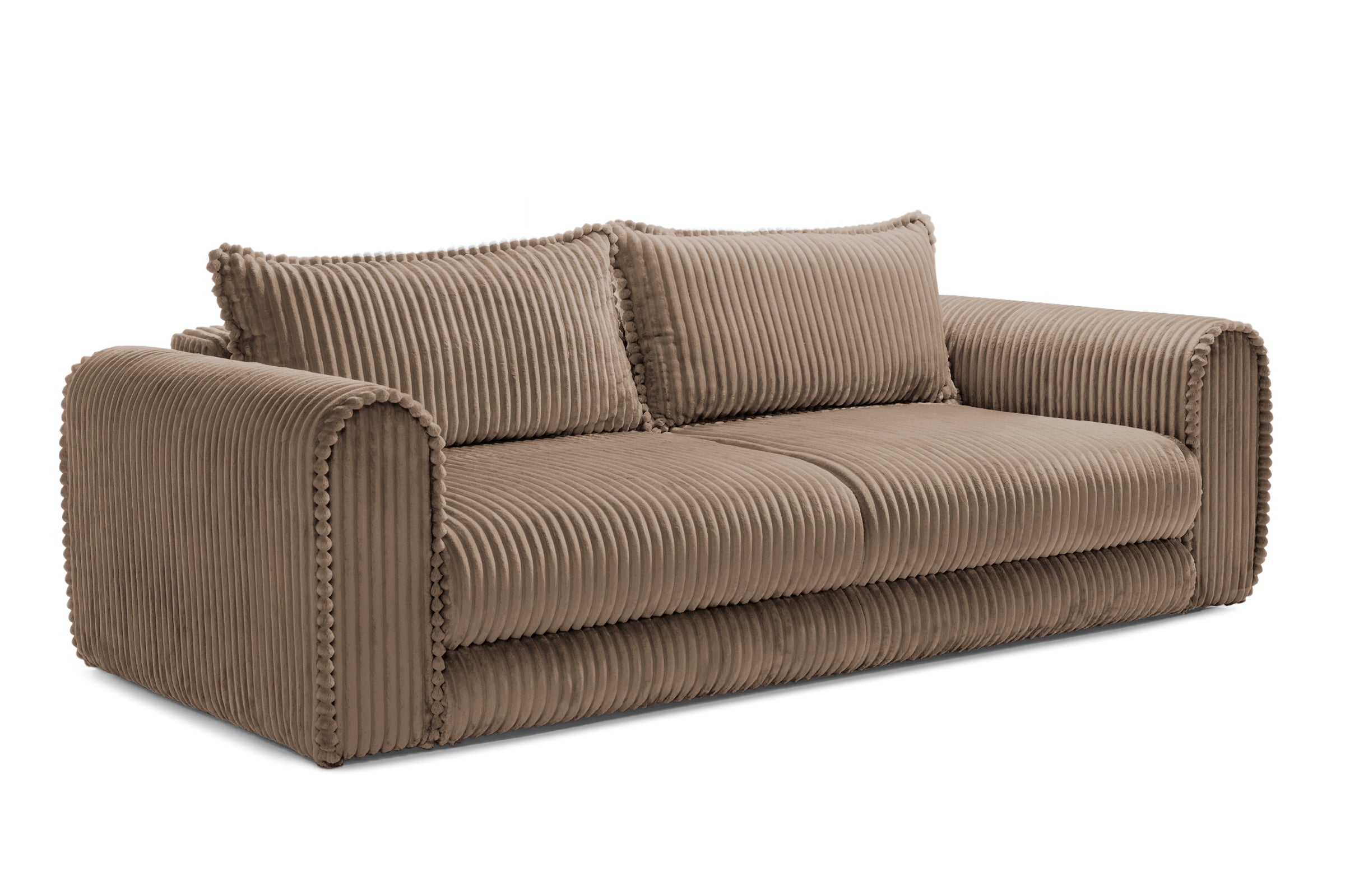 Canapea Extensibilă 3 locuri FELLINI, cu ladă depozitare, 243x108x90 cm, #color_Bej-Tilia