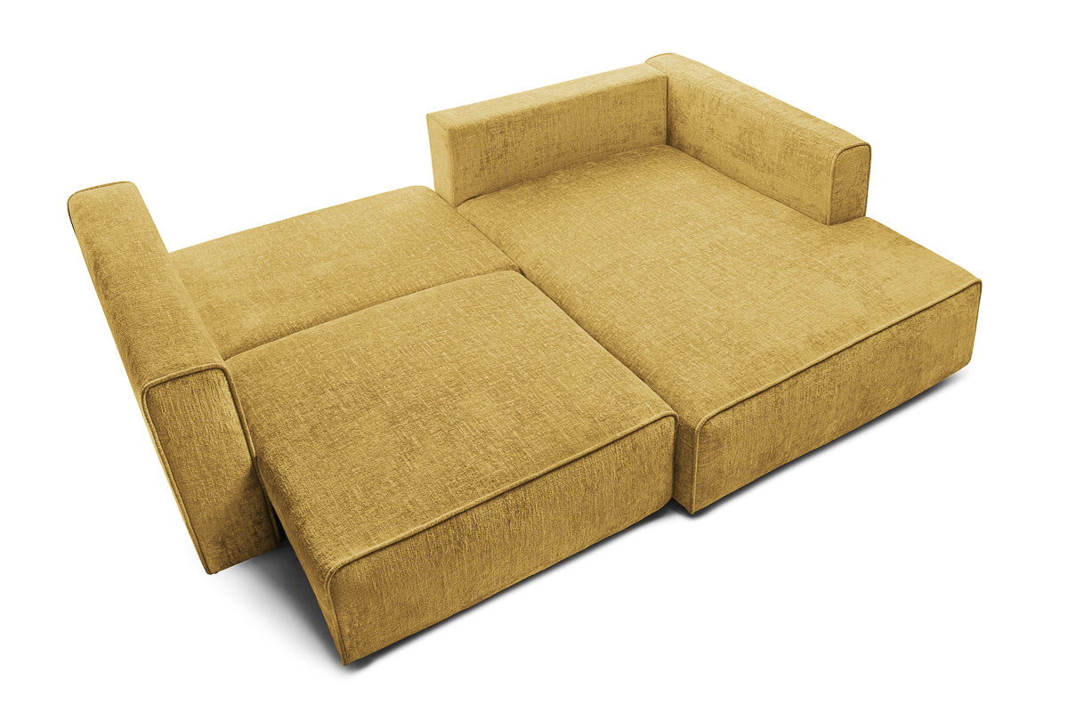 Coltar Extensibil 3 locuri ZANETTO, cu lada de depozitare, 240x160x70 cm, #color_Galben-Onyx