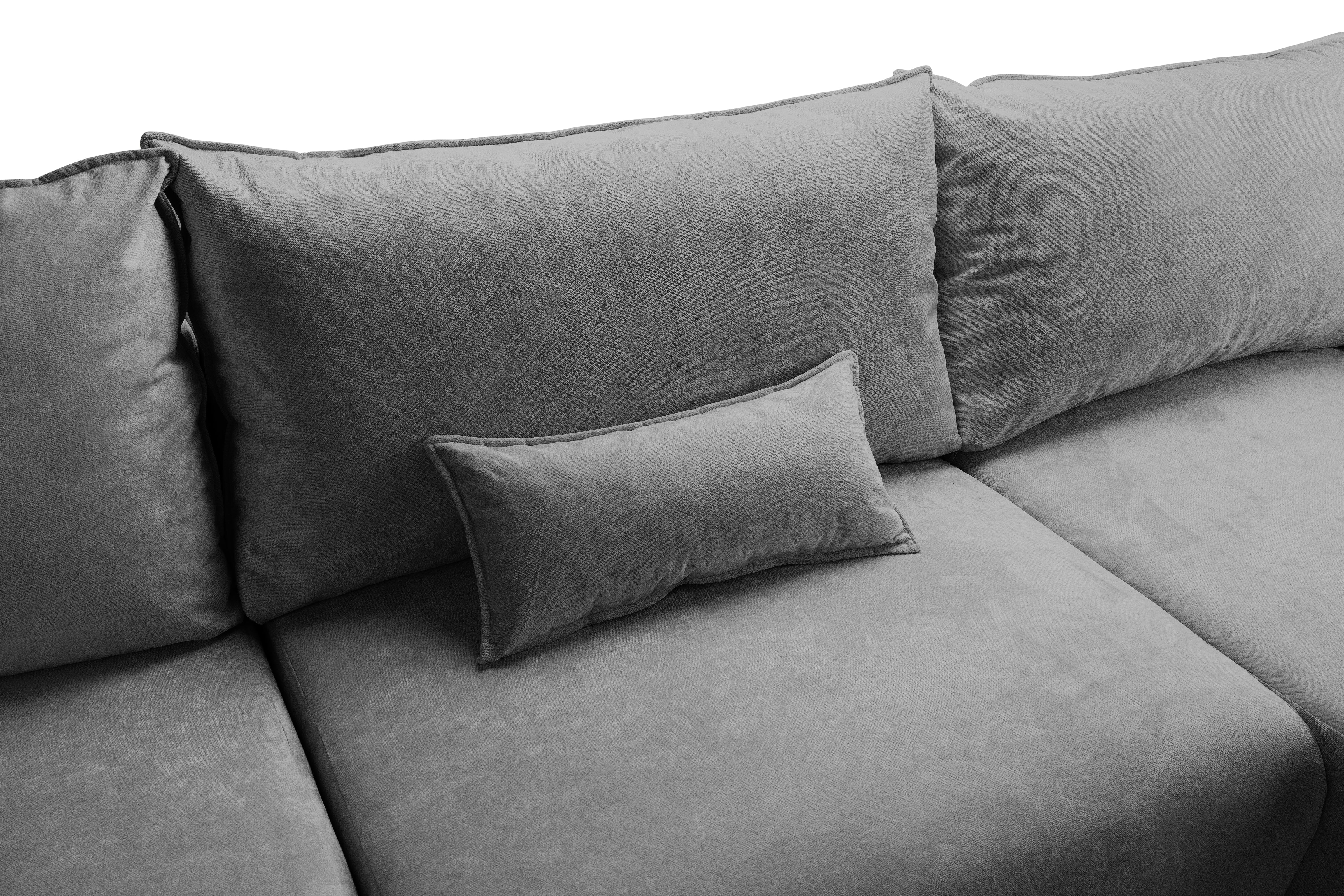 Colțar Extensibil OSAKA, cu 2 lăzi depozitare, șezlong interschimbabil, 338x190x87 cm, #color_Gri-Inchis-Havana