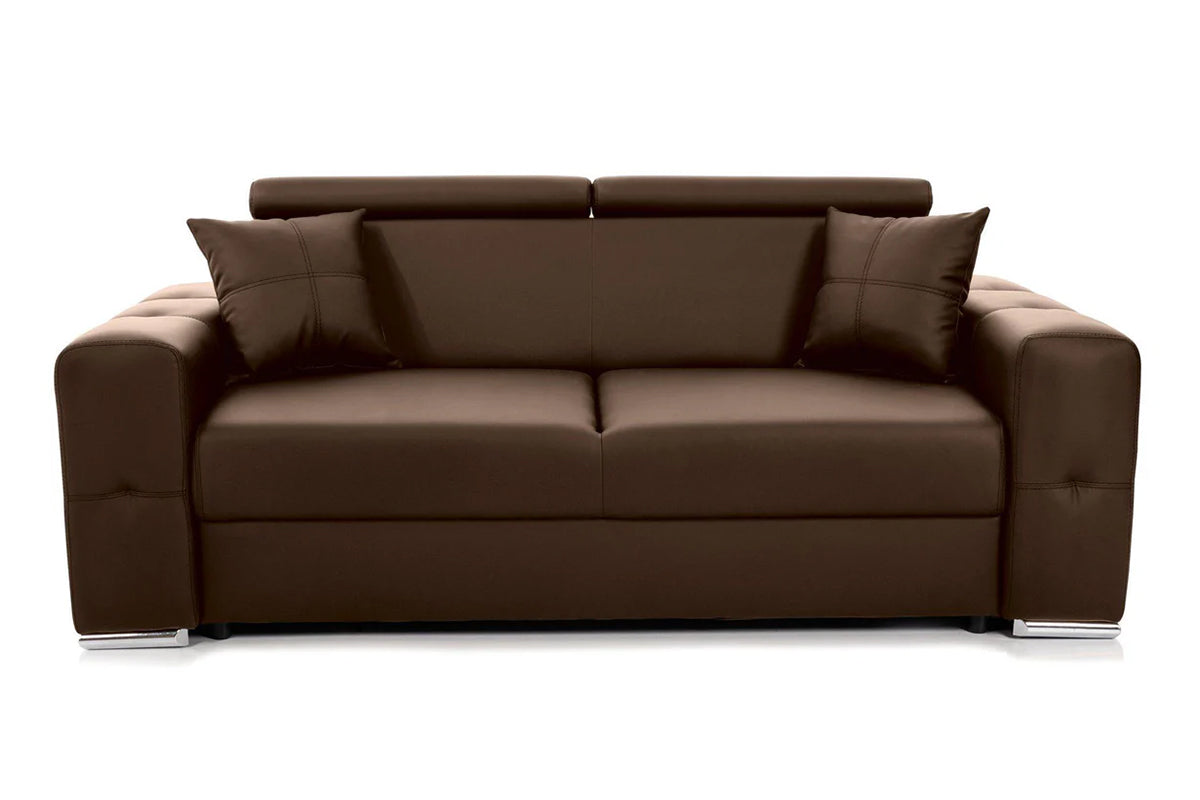 Canapea fix 2 locuri BELLAGIO, cu tetiere, 195x95x85 cm - Prestigehome.ro - Canapea 2 Locuri - Prestige - #color_Maro-Piele-Imitatie