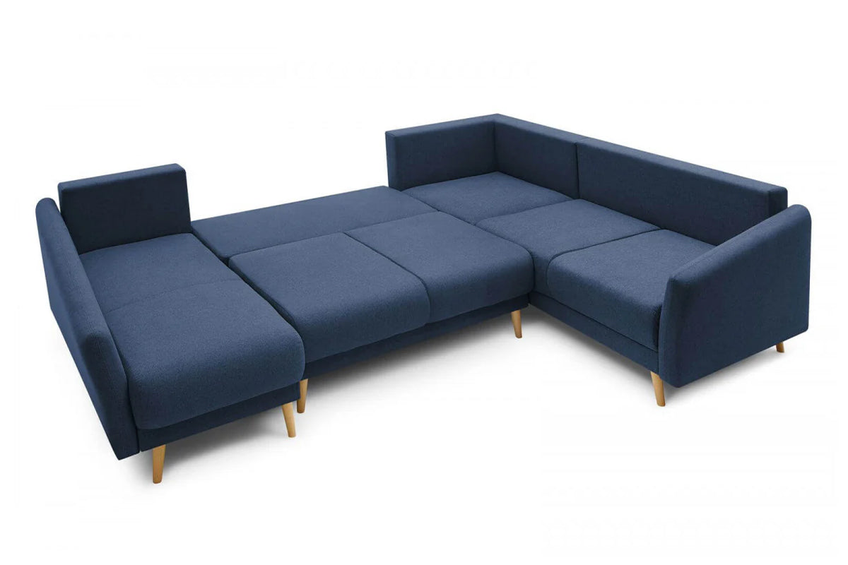 Colțar Panoramic Extensibil JULIET, cu ladă de depozitare, variante stânga/dreapta, 316x246x95 cm - Prestigehome.ro - Canapea - Prestige #color_Albastru-Inchis-Como