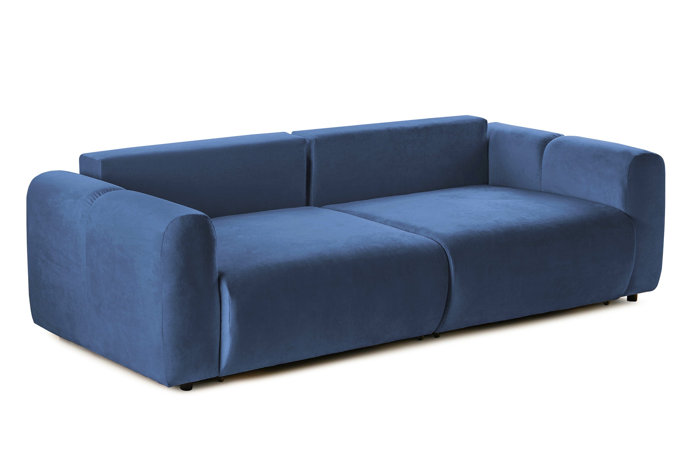 Canapea Extensibilă 3 locuri GEORGIA, cu 2 lăzi depozitare, 248x110x90 cm, #color_Albastru-Havana