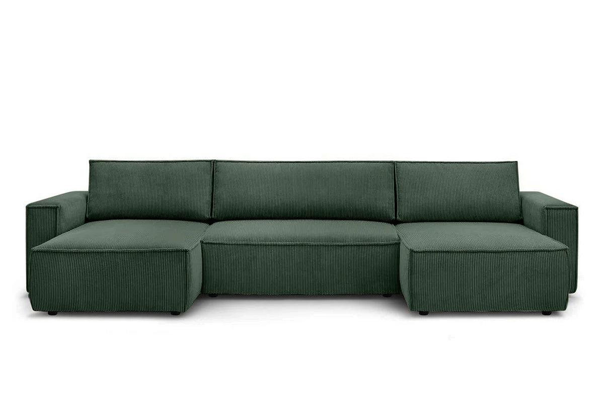 Colțar in formă de U Extensibil CLOUD, cu ladă de depozitare, 384x148x88cm - Prestigehome.ro - Coltar - Prestige - #color_Verde-Zoom