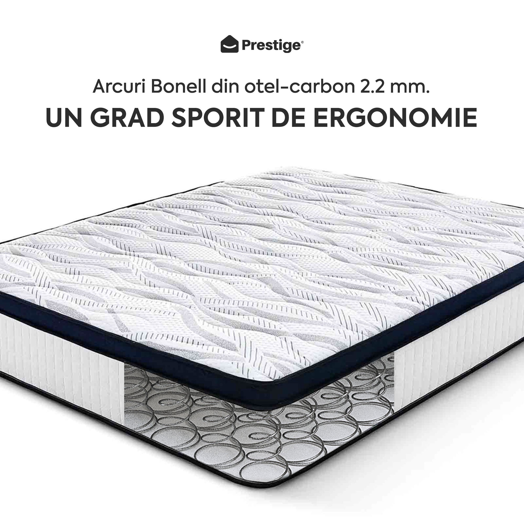 Saltea Ideal Sleep HOTEL SERIES CALIFORNIA LUX MEMORY, Arcuri Bonell, spumă poliuretanică elastică, spumă cu memorie, husă cu aerisire optimă, superortopedică, Grosime 28 cm - Prestige Home